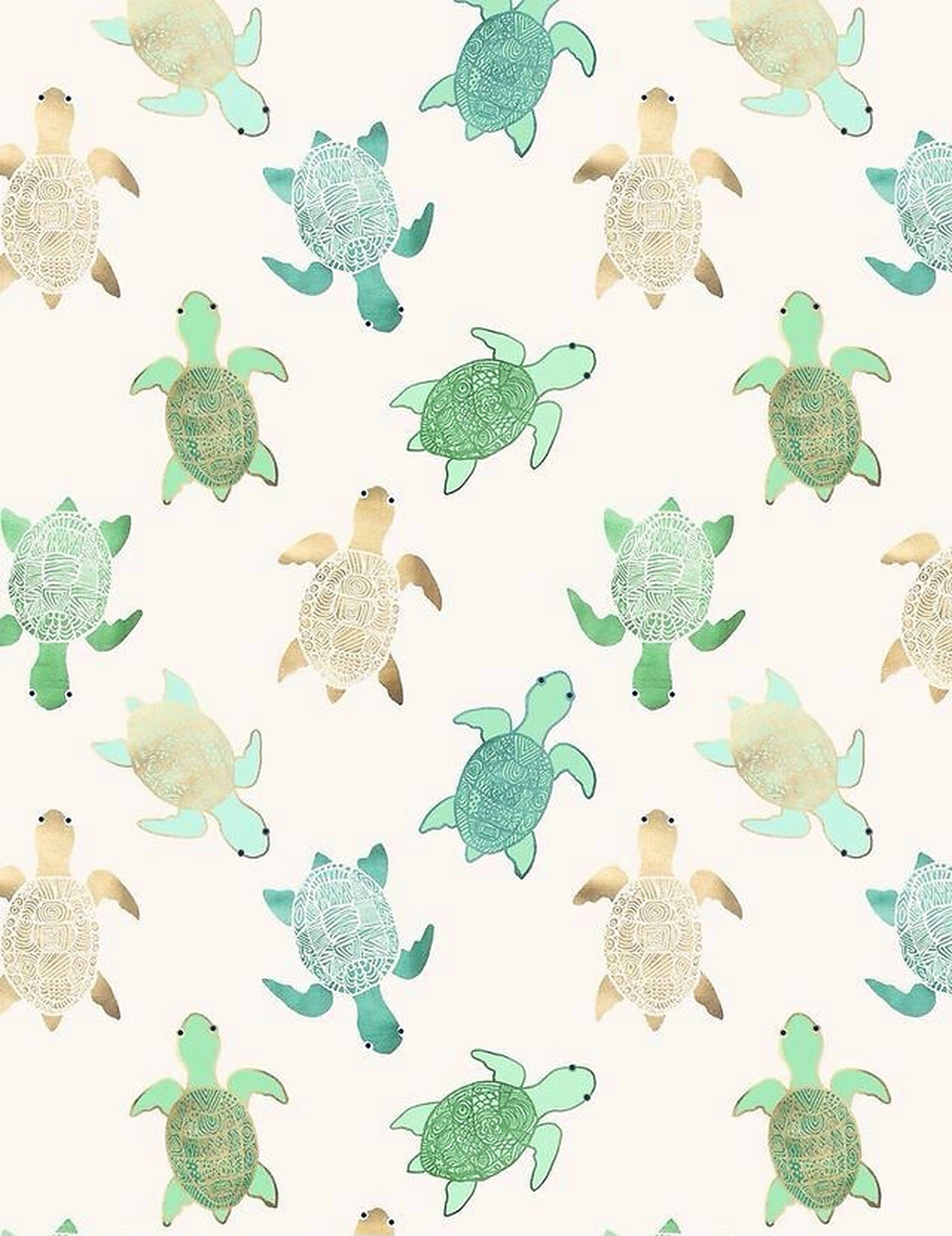 Baby Turtles Pattern Background