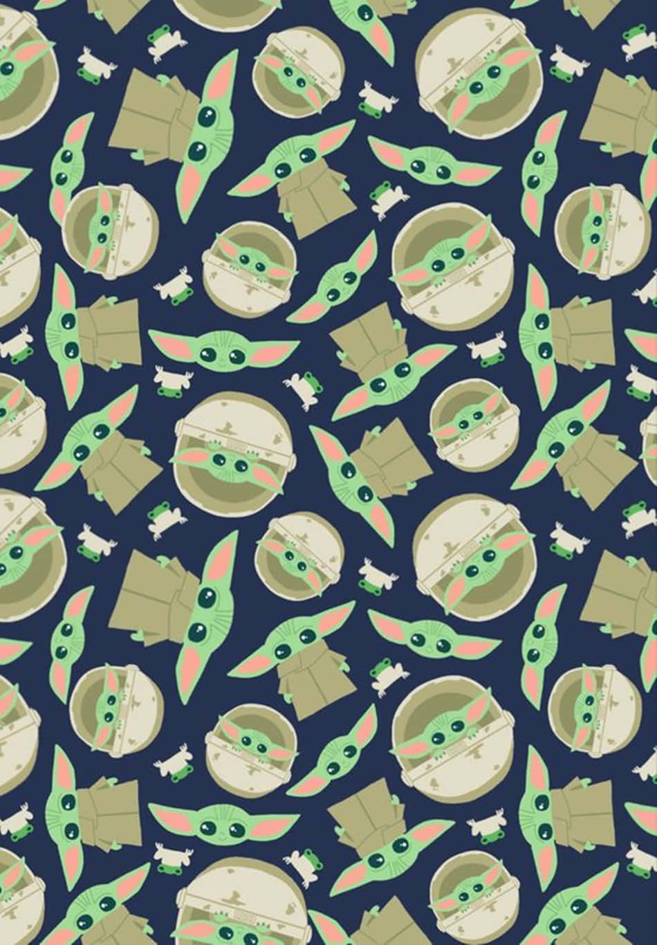 Baby Yoda Cartoon Fabrics Background