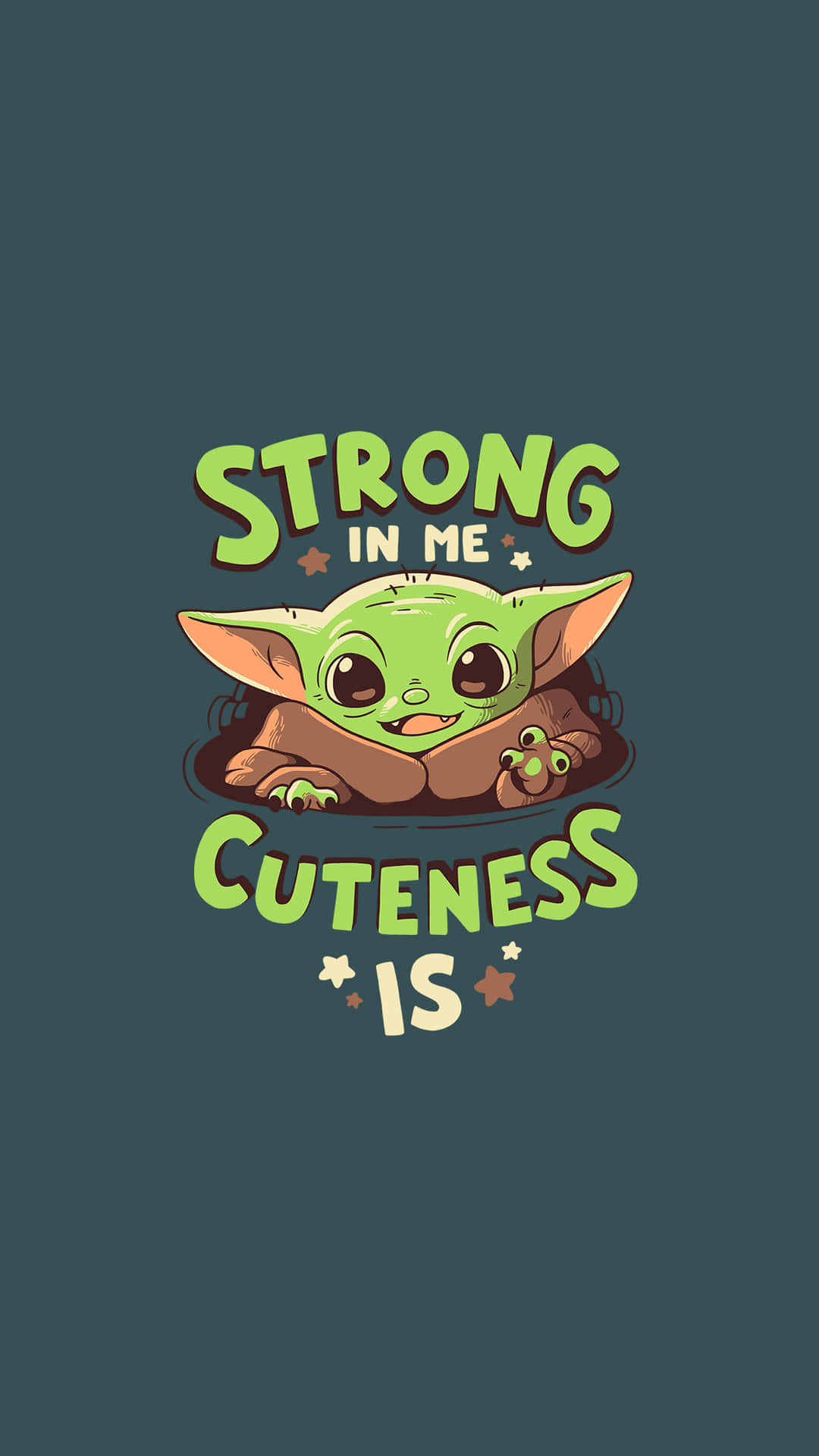 Baby Yoda Cartoon Quote Background