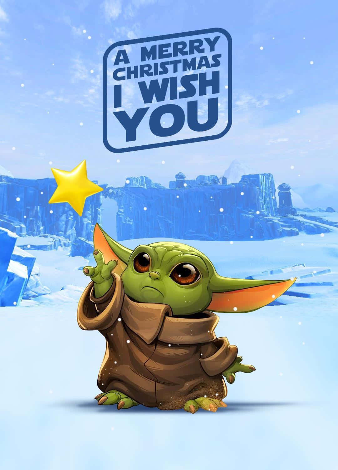 Baby Yoda Christmas Card Background