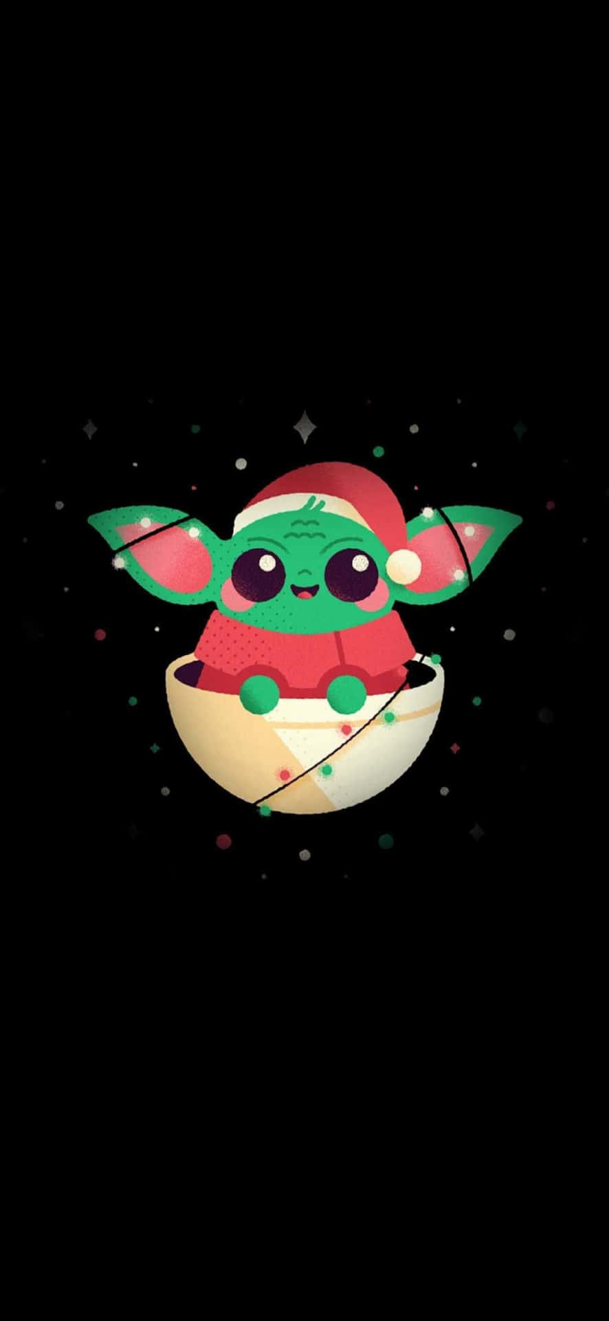 Baby Yoda Christmas Cartoon Phone Background