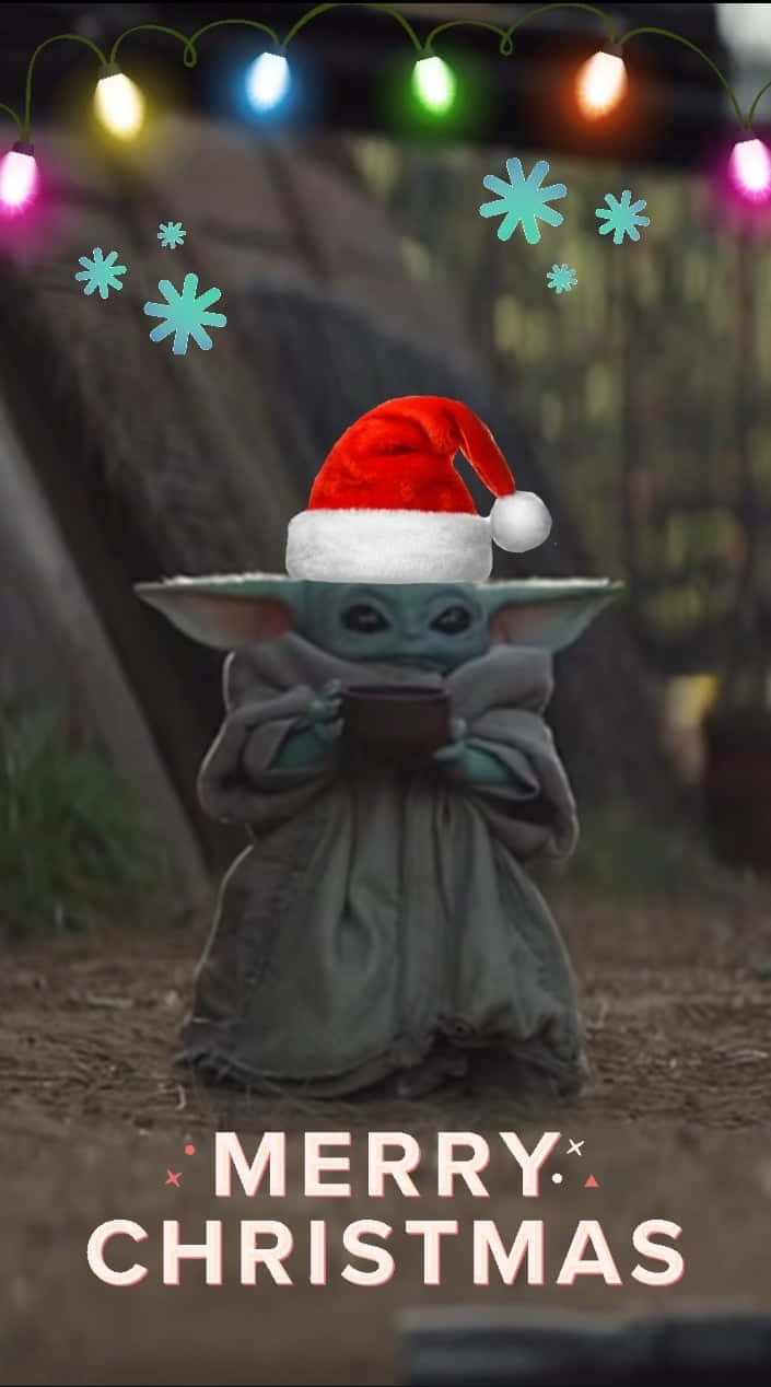 Baby Yoda Christmas Greeting Background