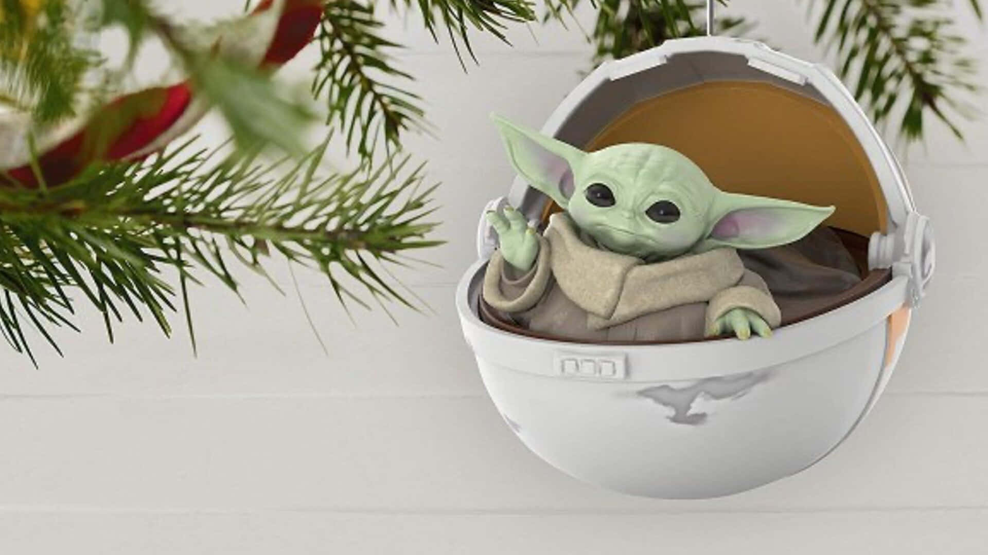 Baby Yoda Christmas Ornament Background