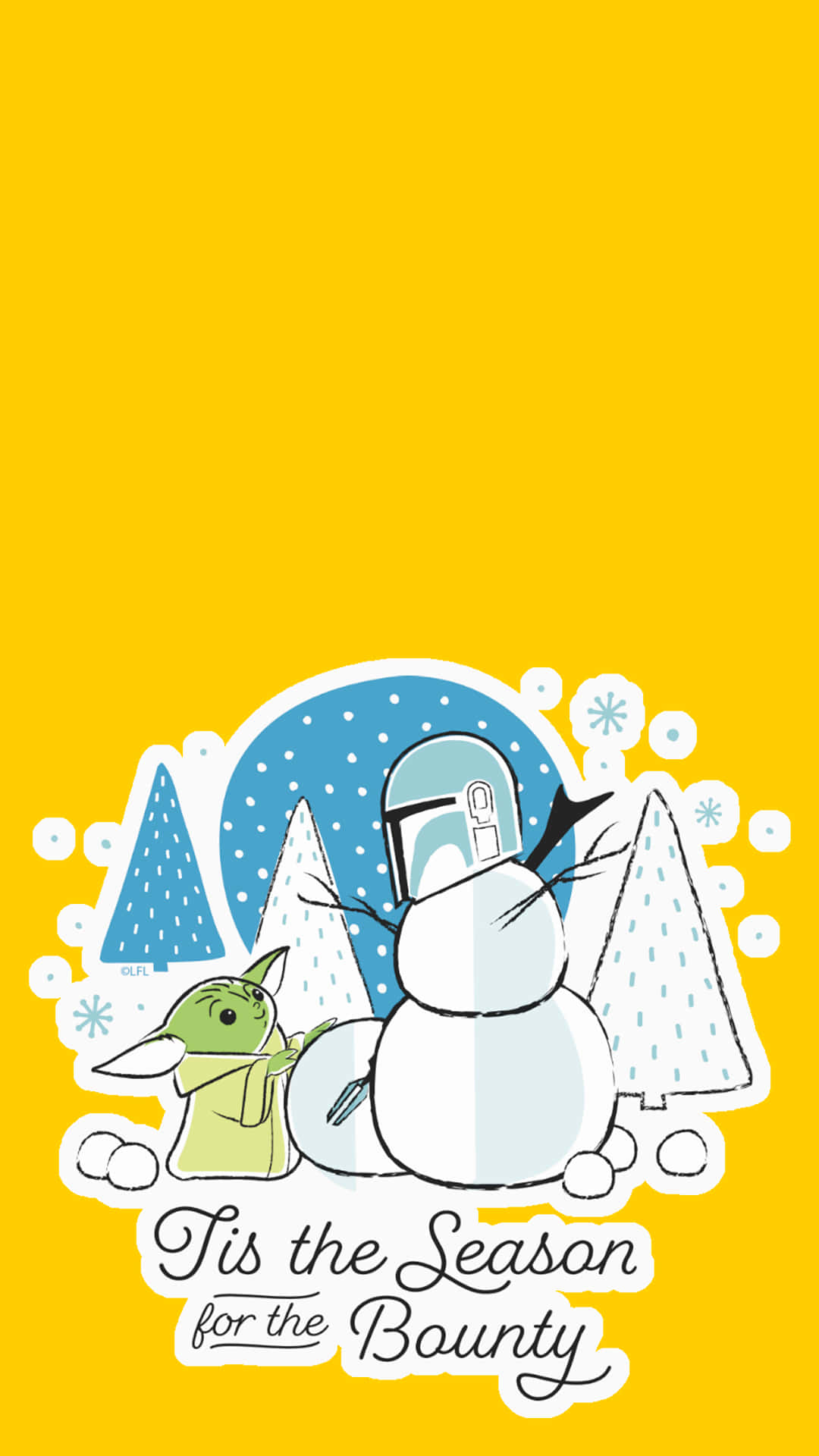 Baby Yoda Christmas Snowman Background