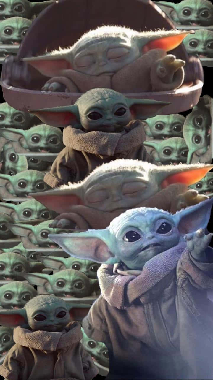 Baby Yoda Collage For Iphone Background