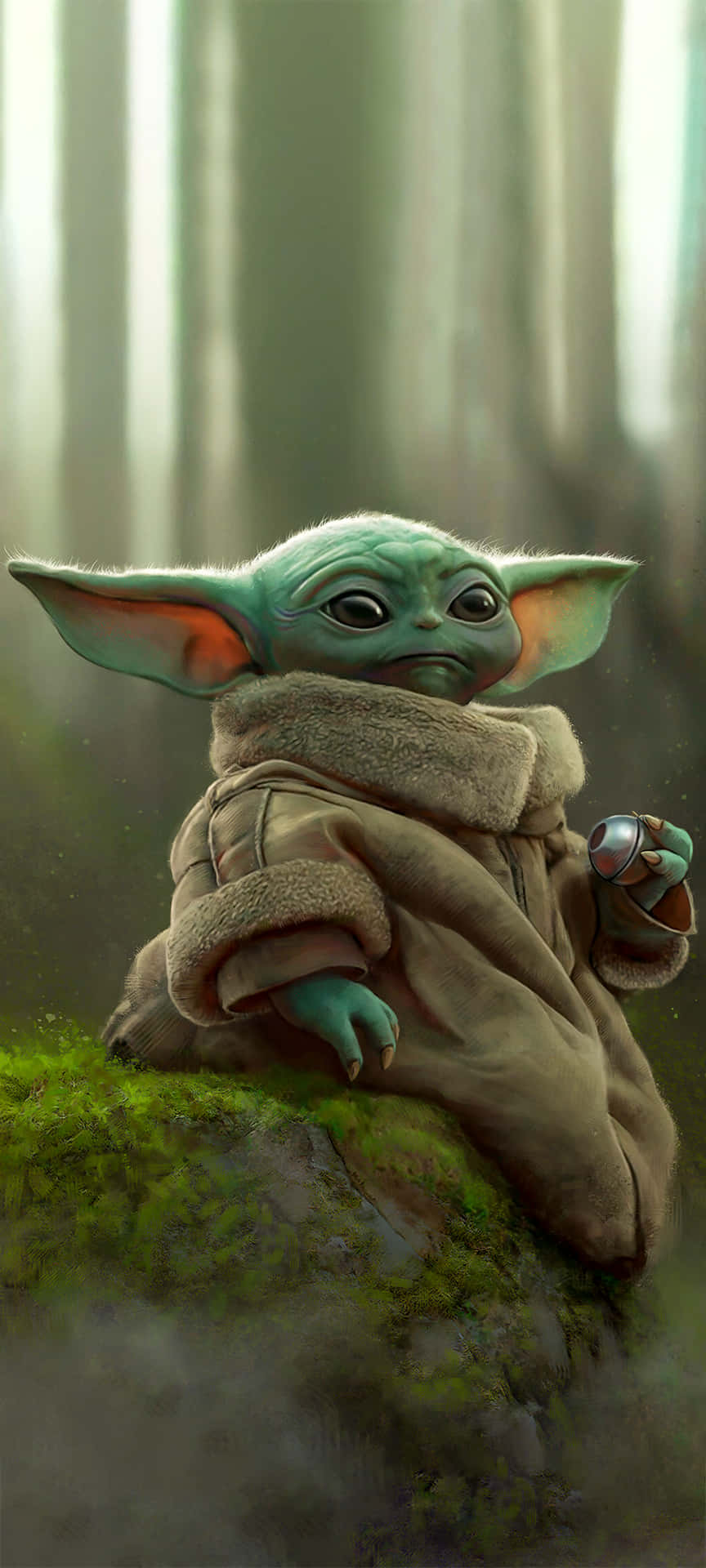 Baby Yoda Over Shoulder Iphone