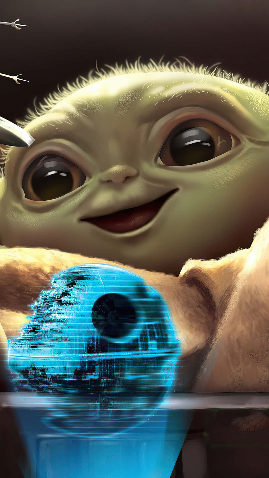 Baby Yoda Smiling Widely Iphone Background