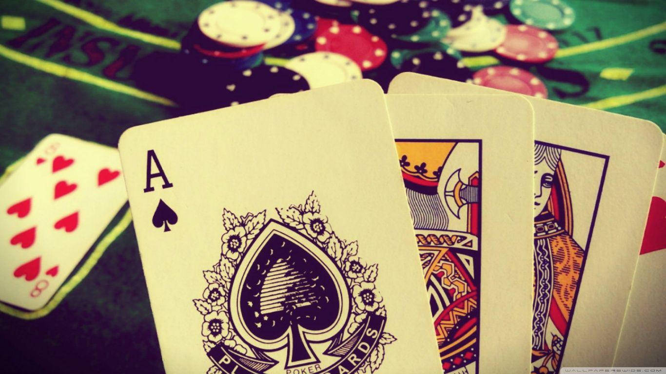 Baccarat Game Cards Ace Of Spades Background