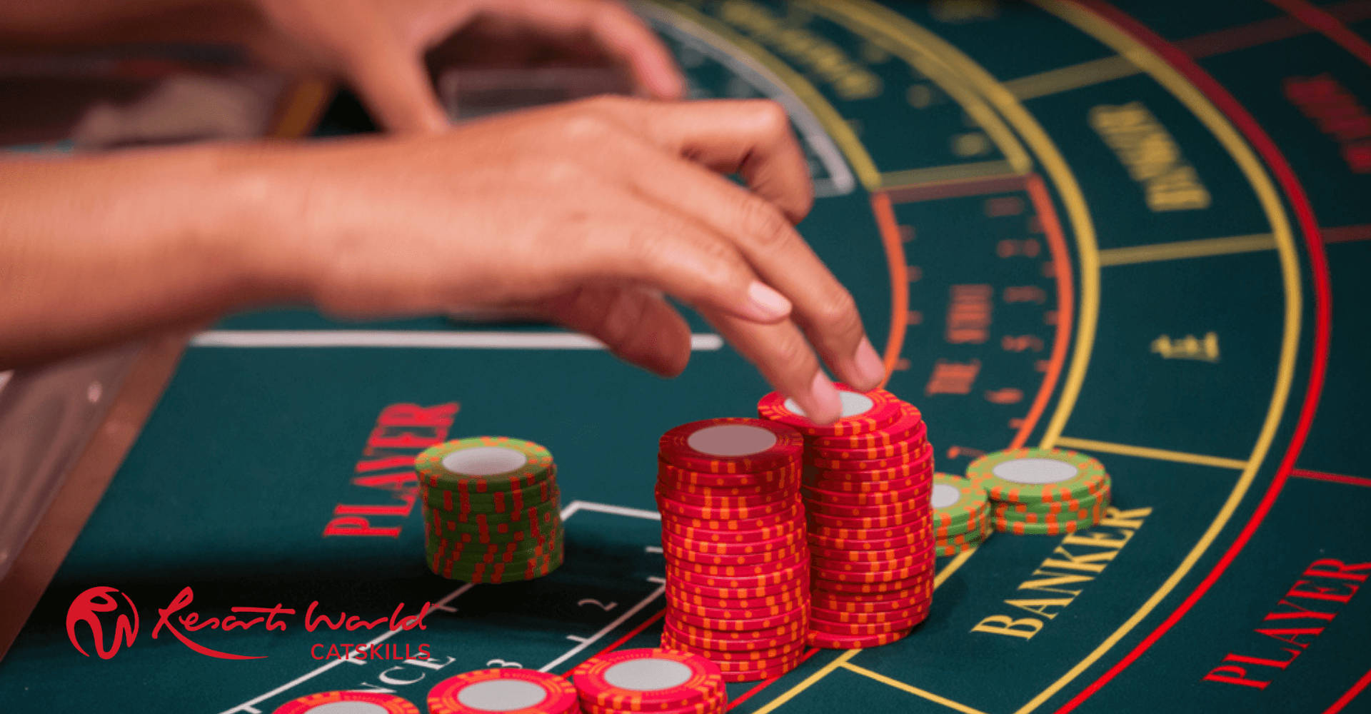 Baccarat Red And Yellow Chips Casino Background