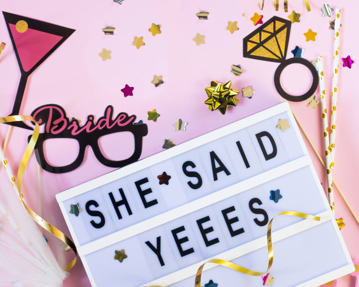 Bachelorette Party She Said Yes Sign Background