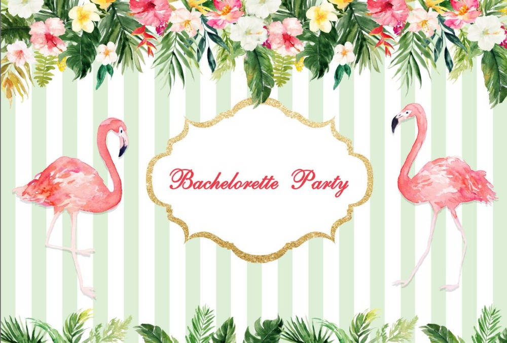 Bachelorette Party Sign With Flamingos Background
