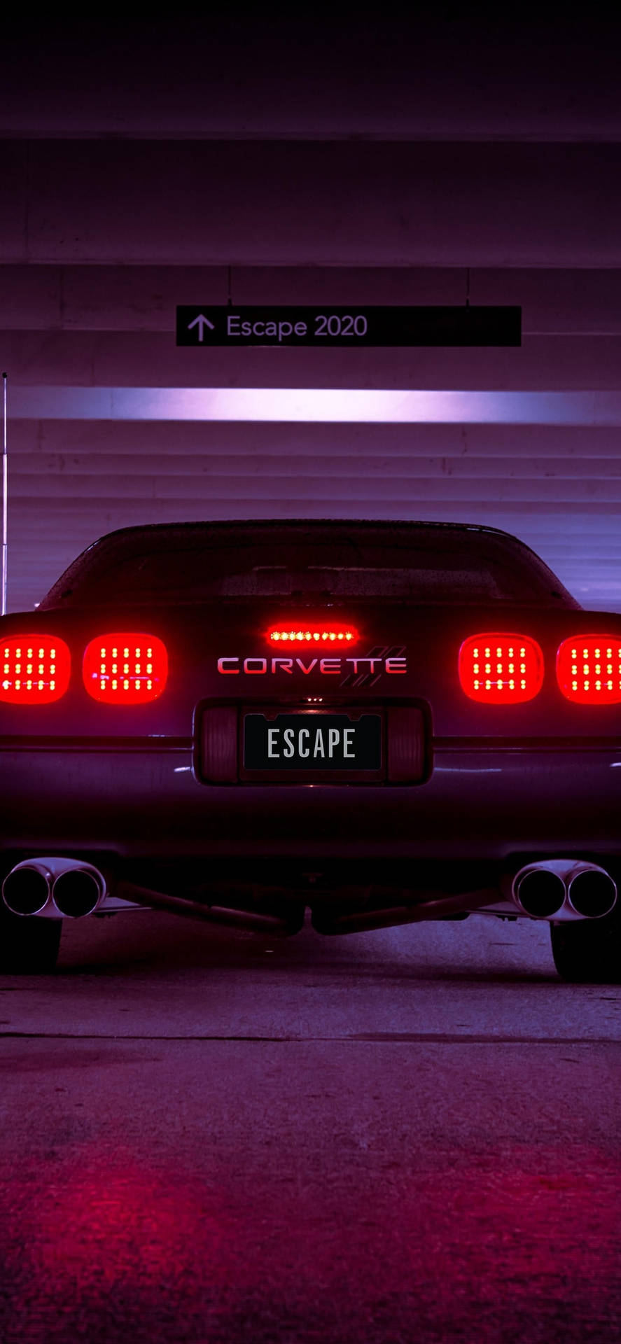 Back Of A C4 Corvette Background