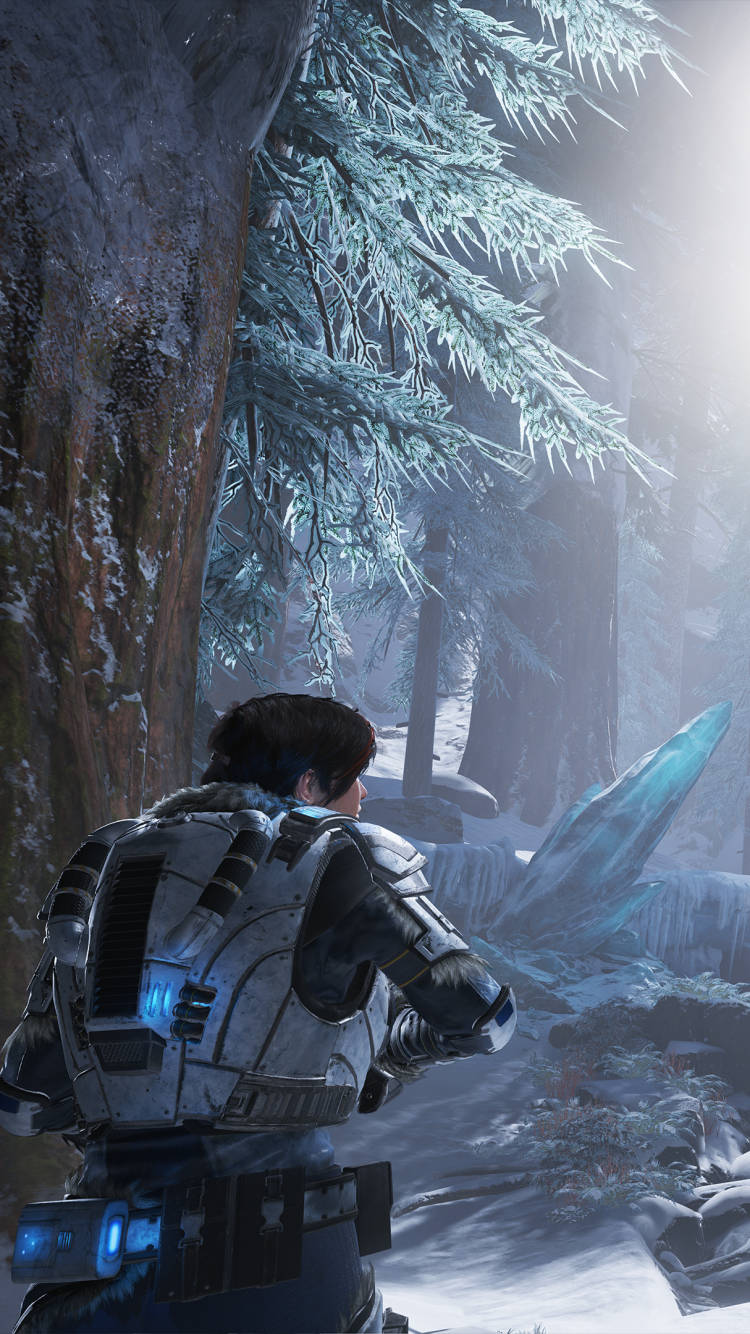 Back Shot Kait Diaz Gears 5 Phone Background