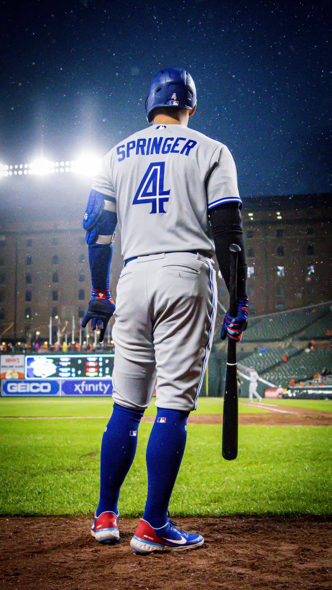 Back Shot Of Toronto Blue Jays George Springer Background