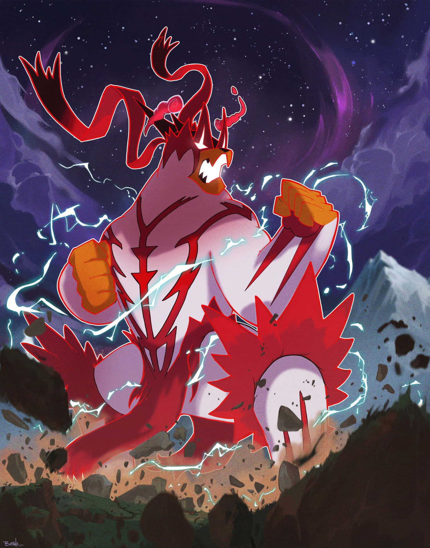 Back Side Of Red Gigantamax Urshifu Background