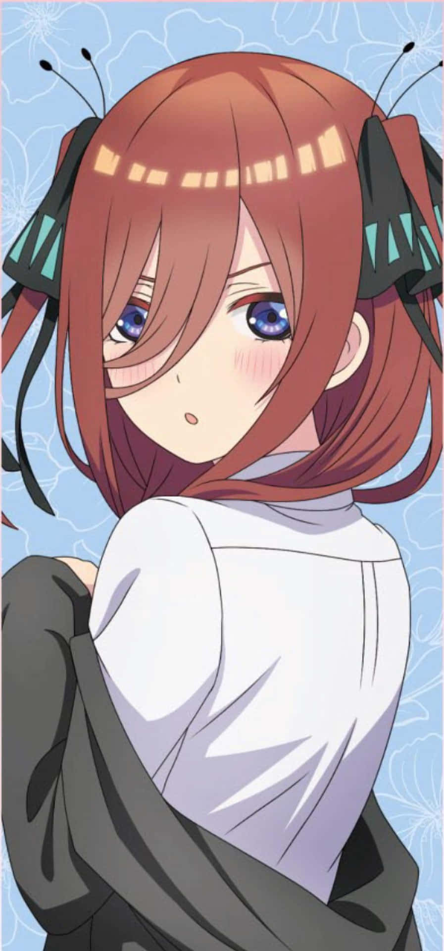 Back Side Post Of Miku From The Quintessential Quintuplets Background