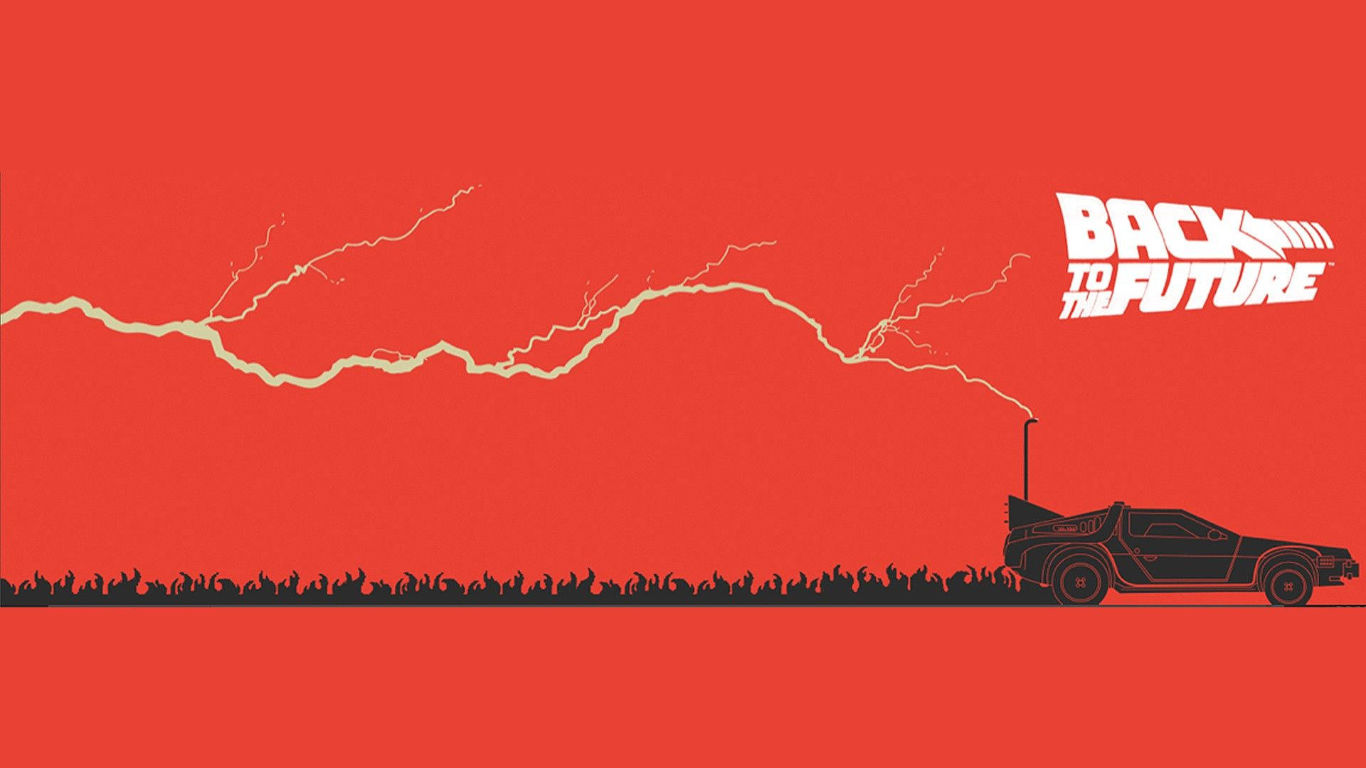 Back To The Future Art On Red Background