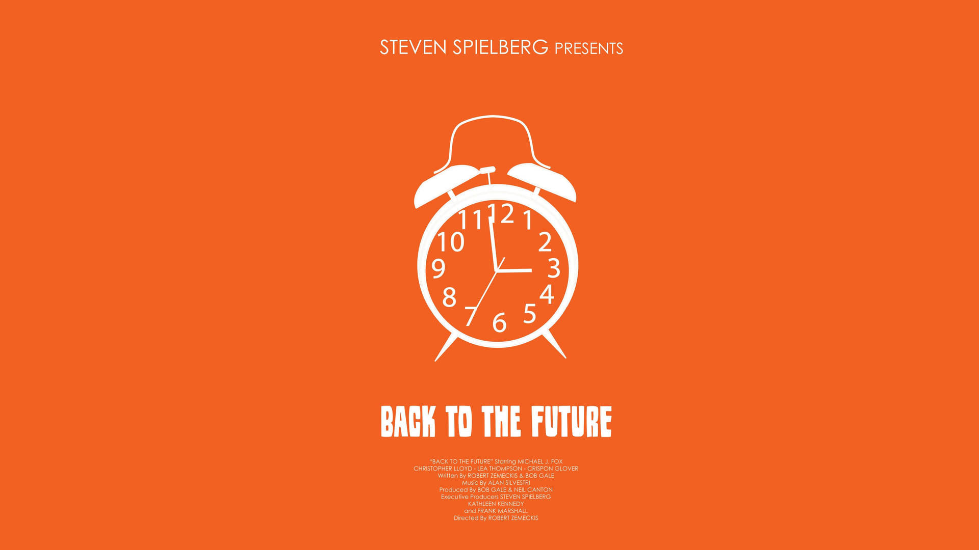 Back To The Future Clock On Orange Background