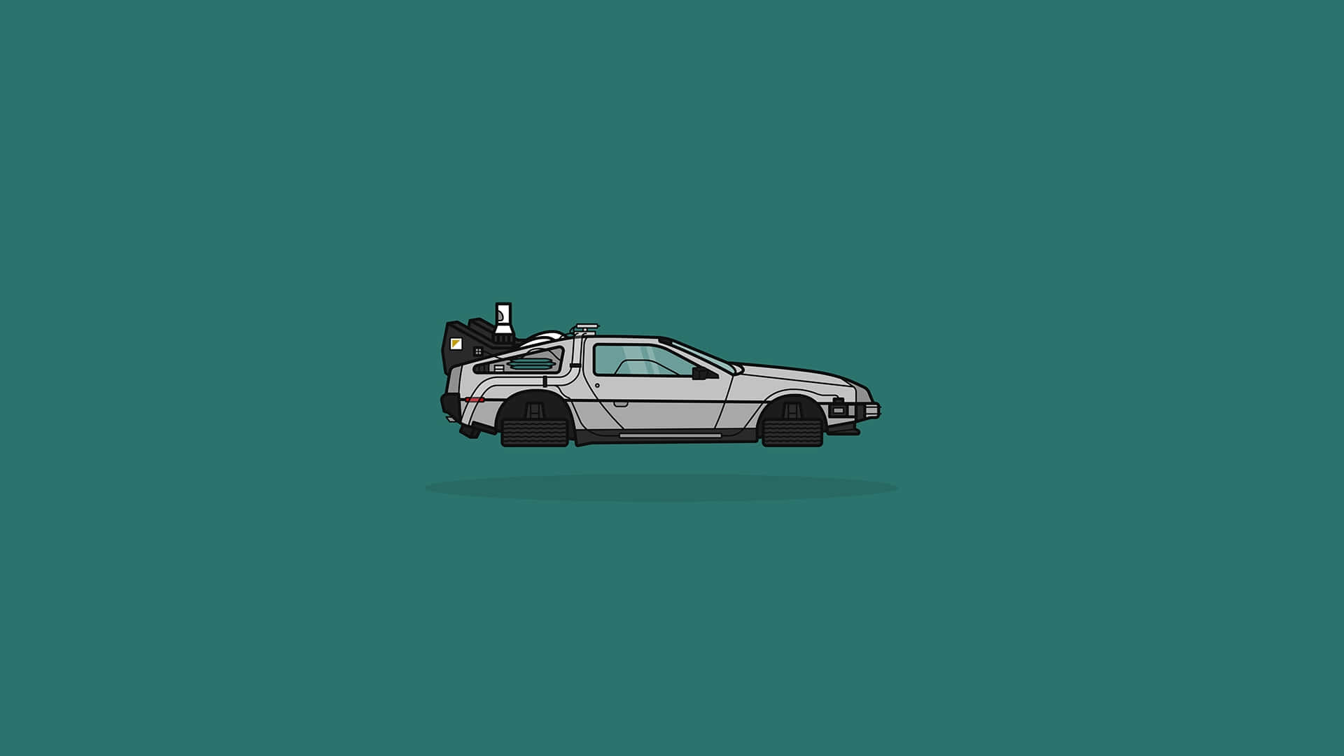 Back To The Future De Lorean Minimalist Desktop Background
