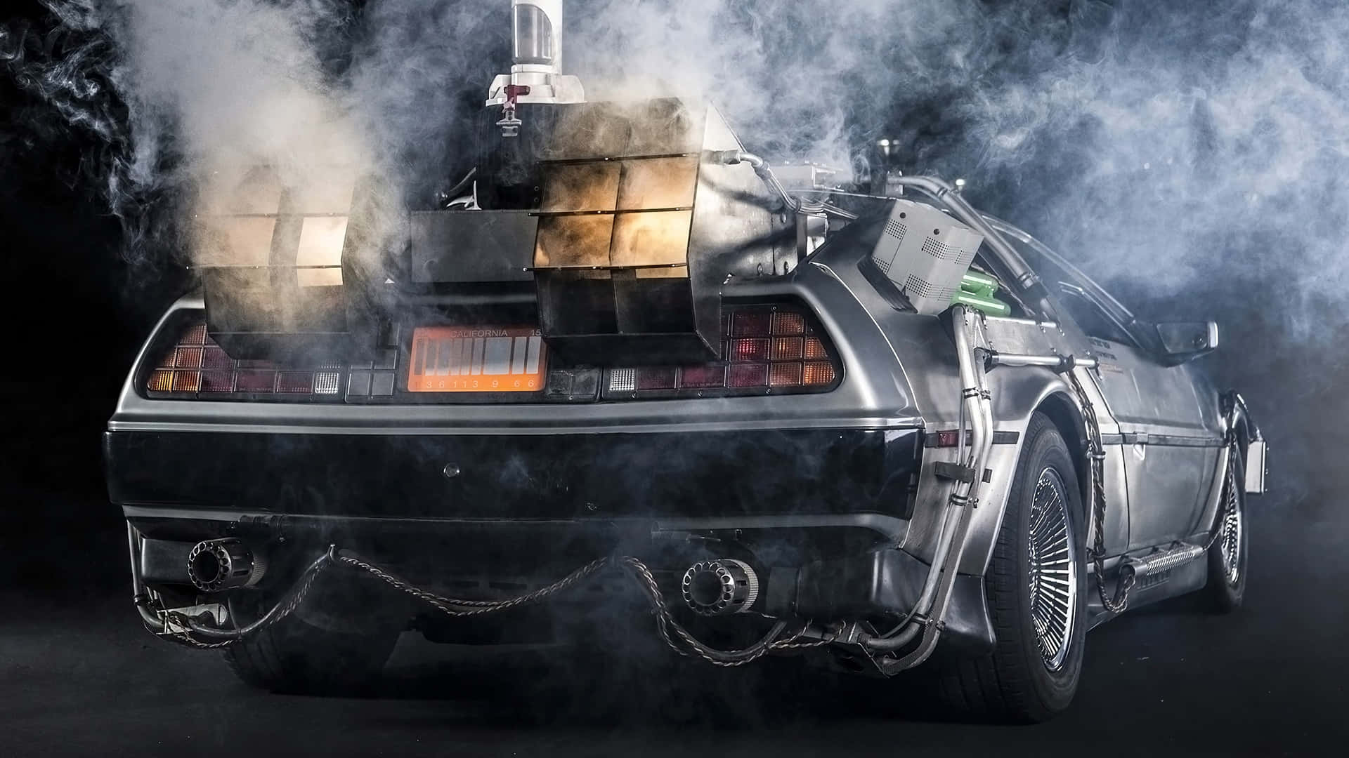 Back To The Future De Lorean Time Machine Smoke Background