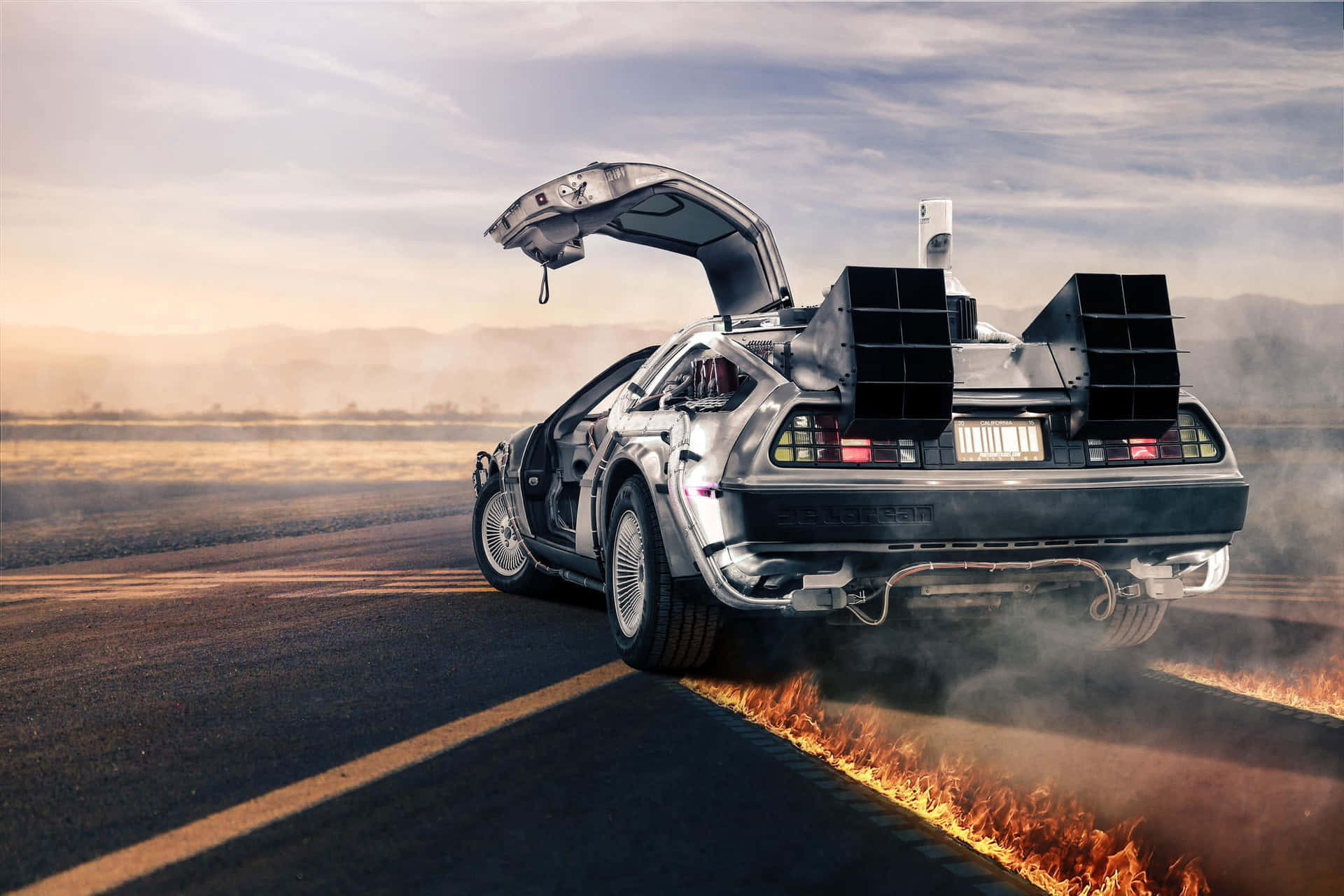 Back To The Future Delorean Car Background