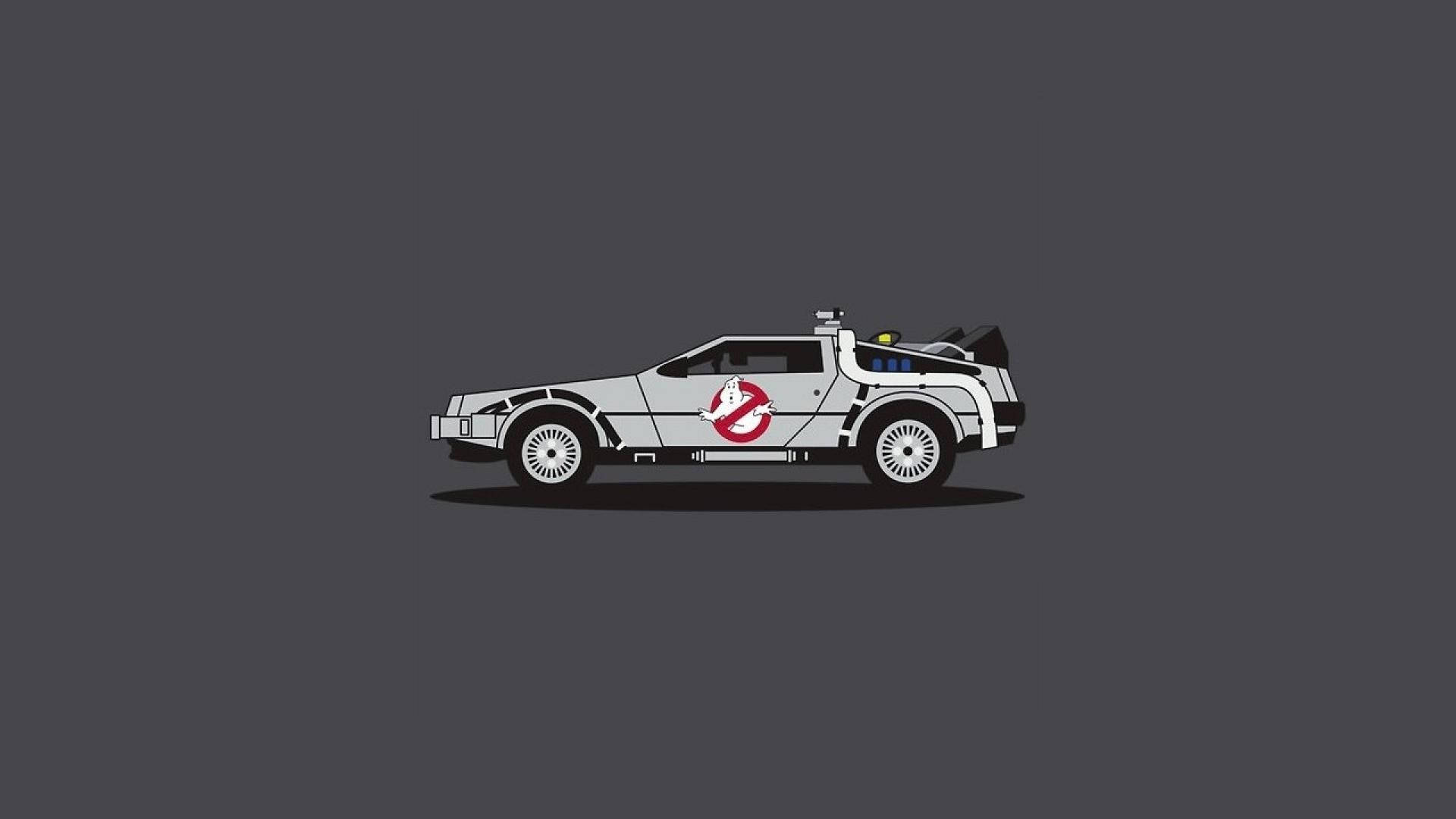 Back To The Future Delorean Ghost Busters Background