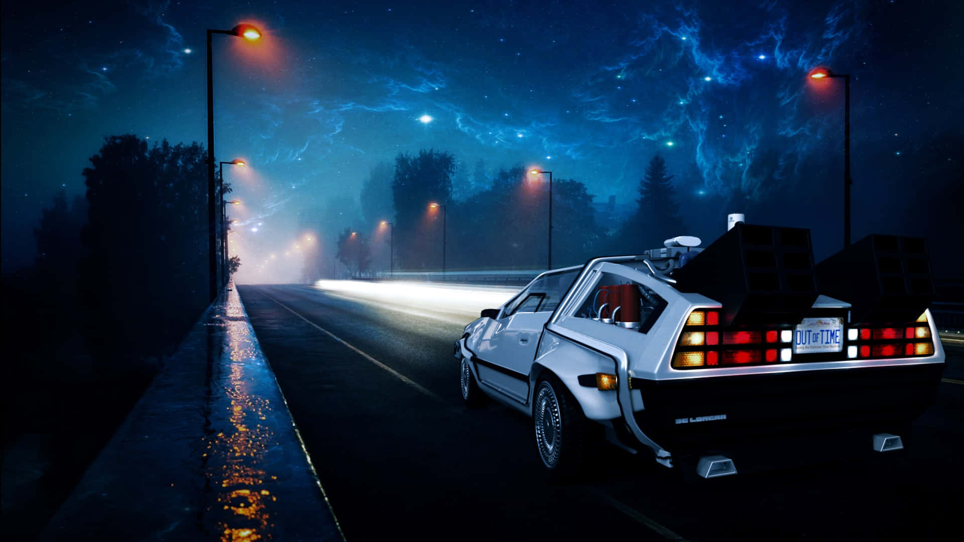 Back To The Future Delorean Time Travel Desktop Wallpaper Background