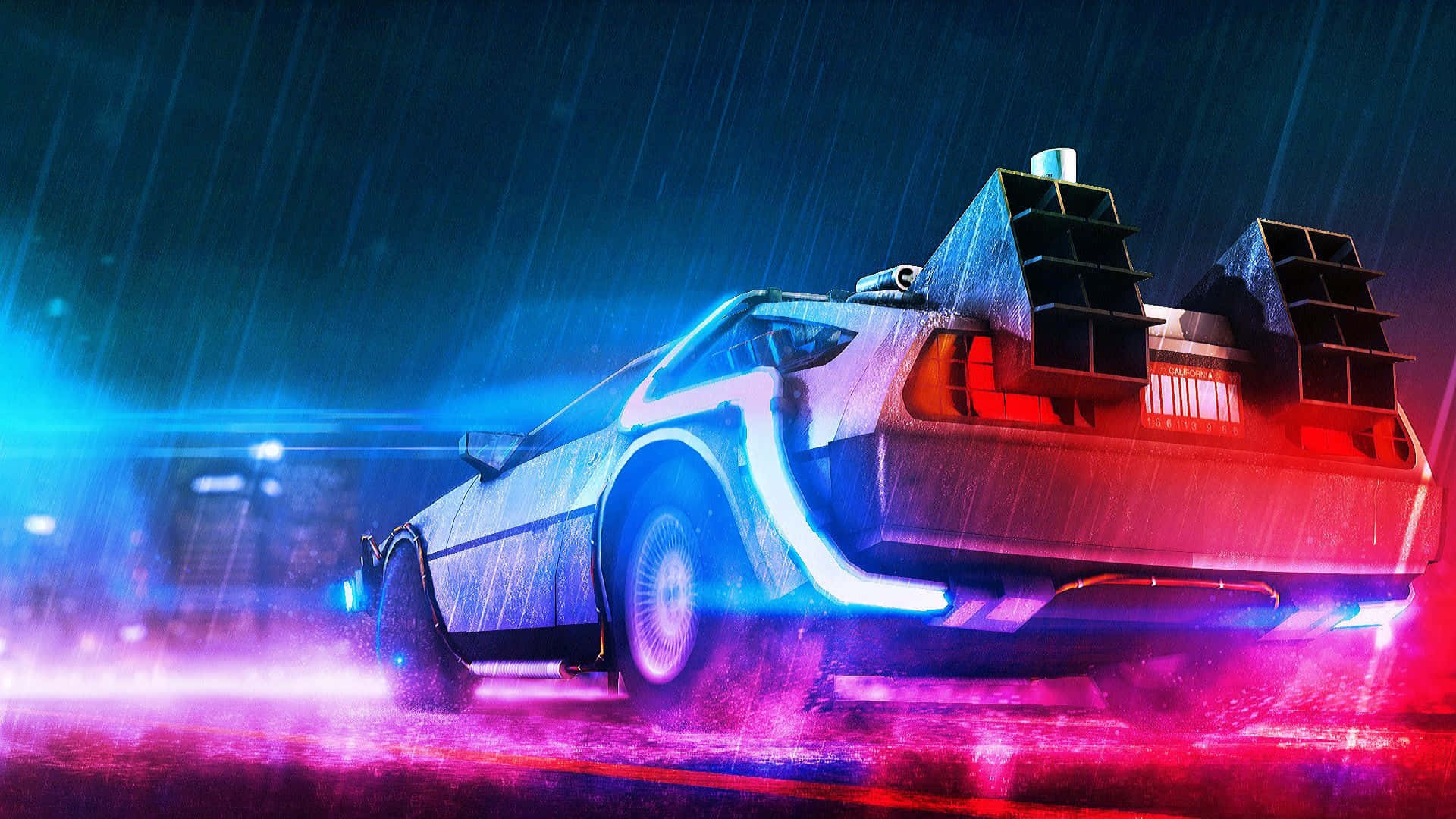 Back To The Future Delorean Time Travel Background