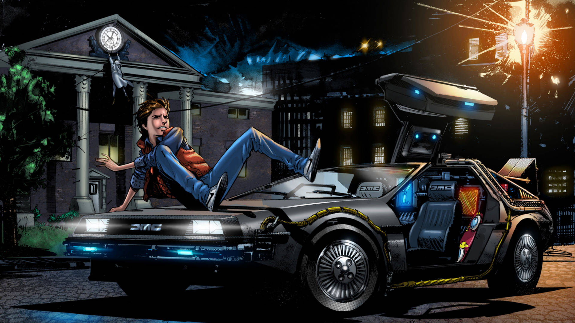 Back To The Future Digital Anime Background
