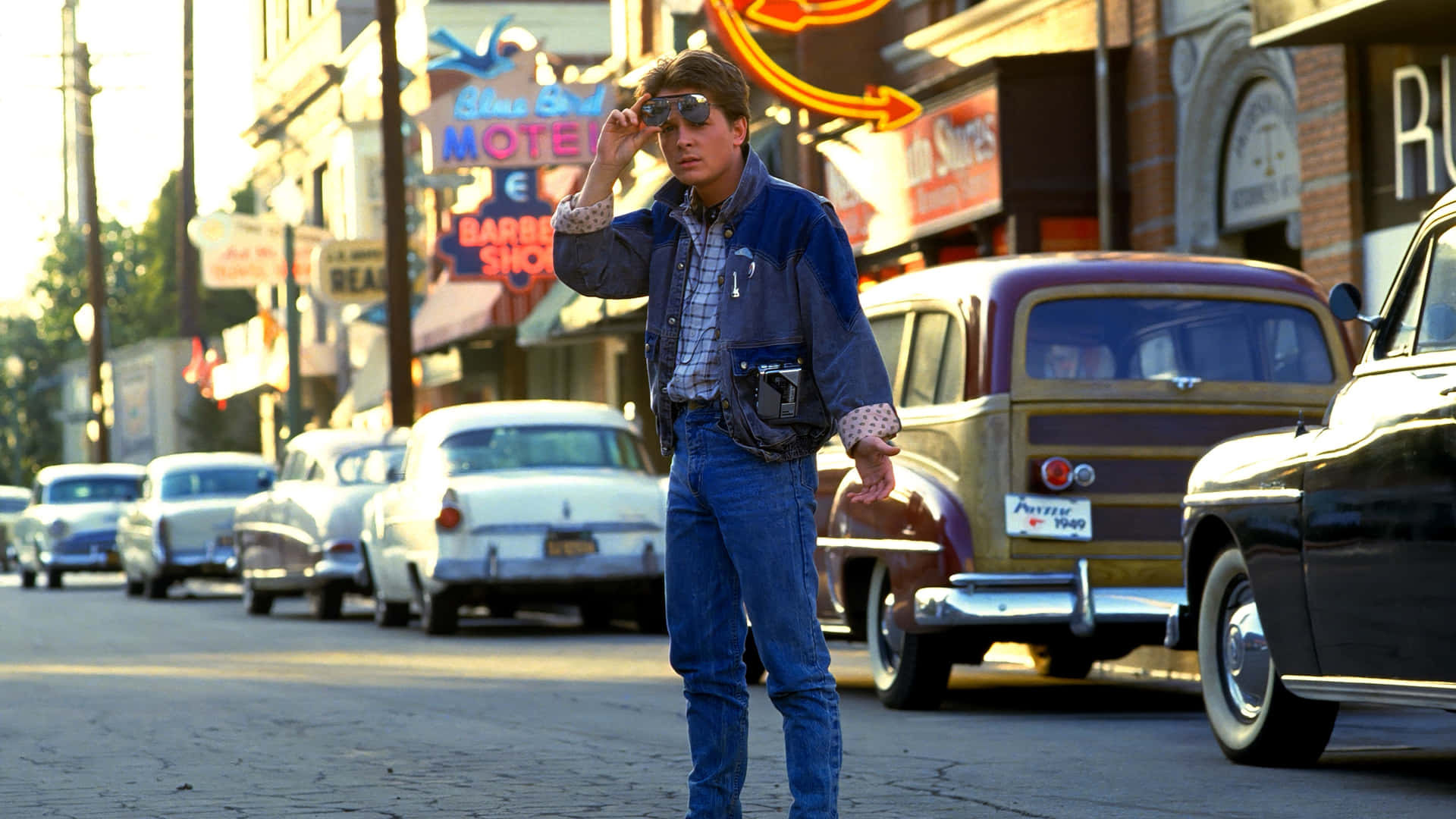 Back To The Future_ Marty Mc Fly On Street Background