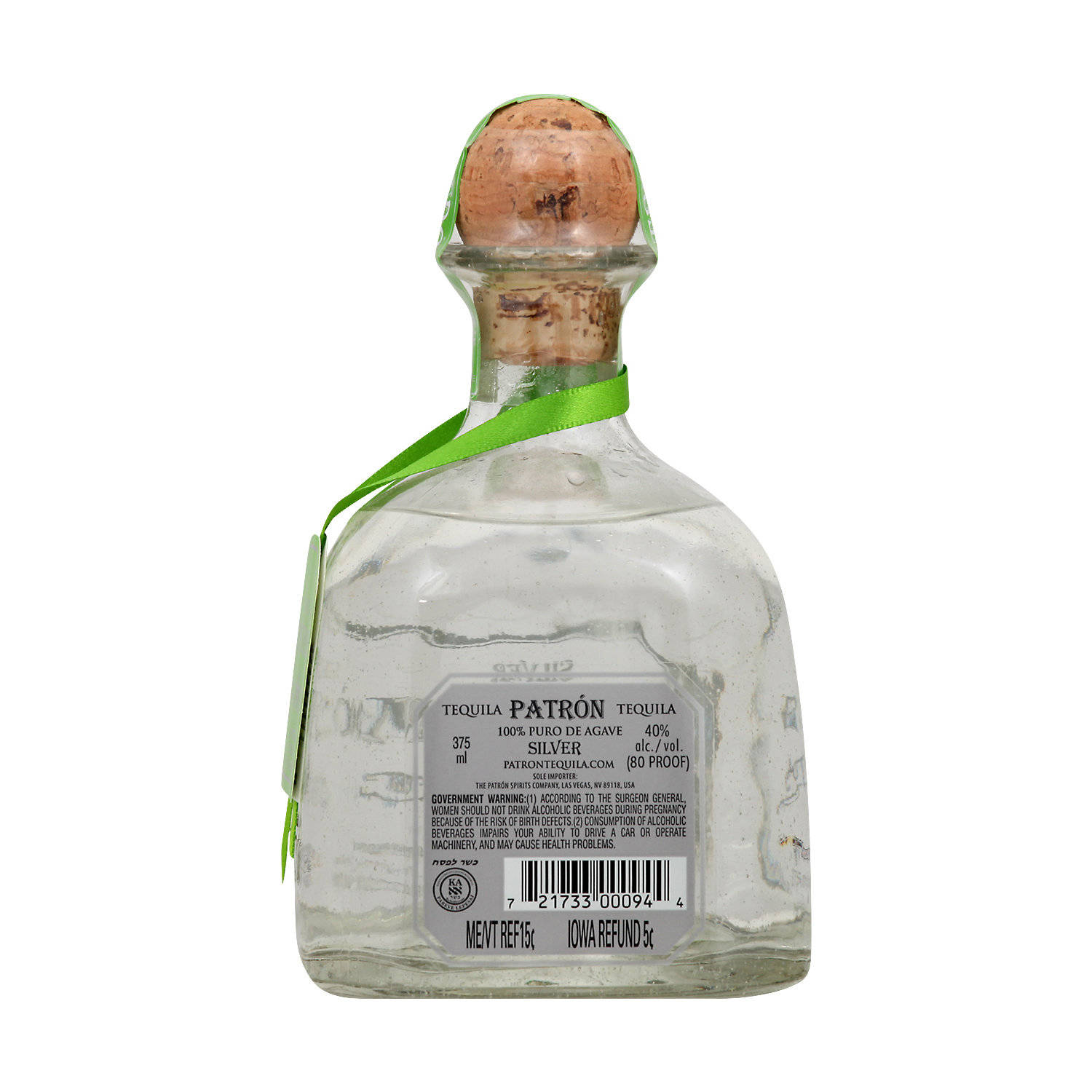 Back View Of A Patron Silver Tequila Bottle Background