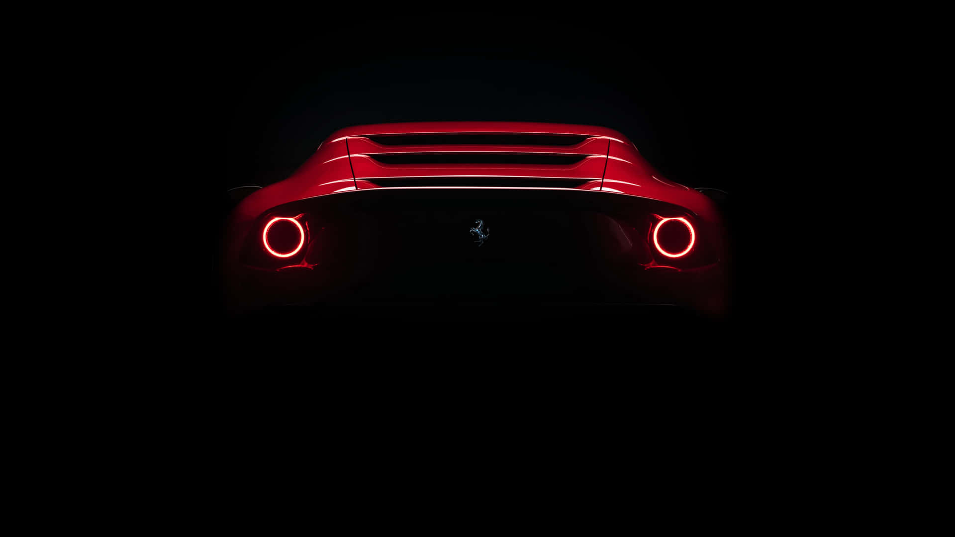 Back View Of A Red Supercar Background