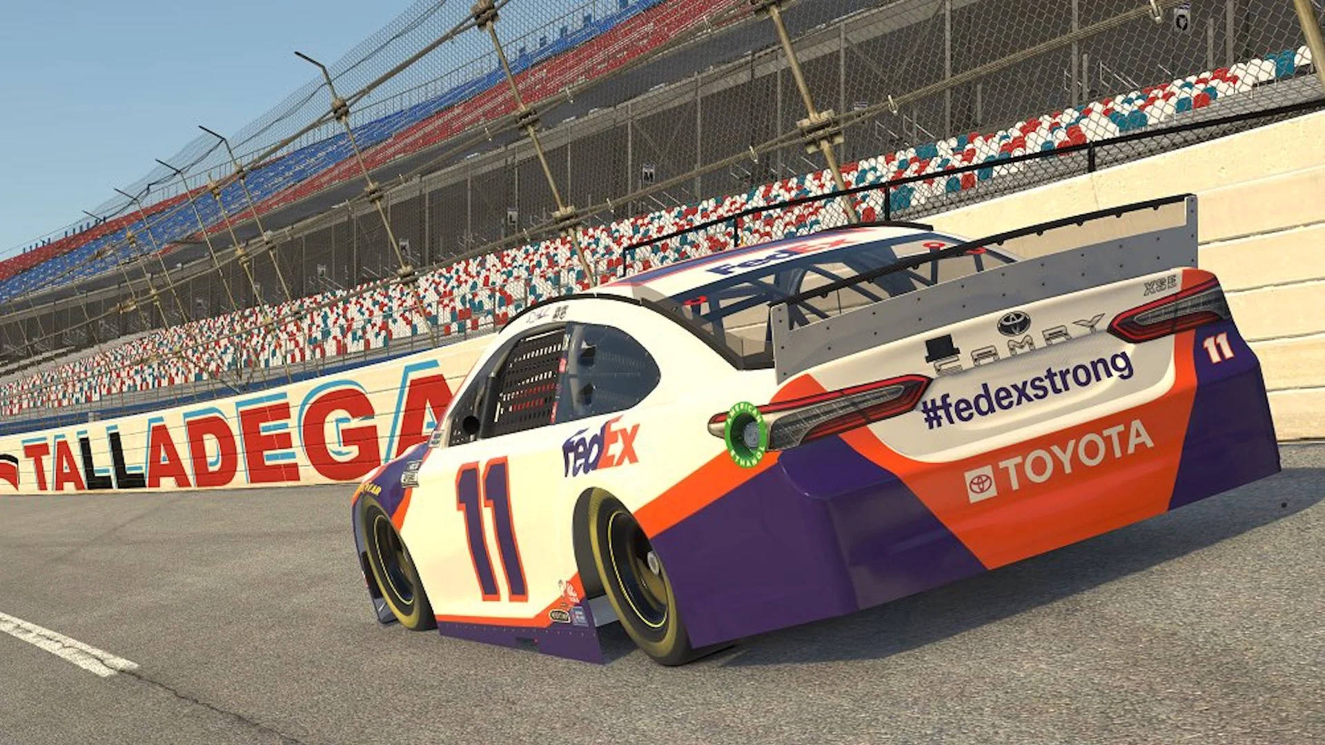 Back View Of Denny Hamlin's Race Car.