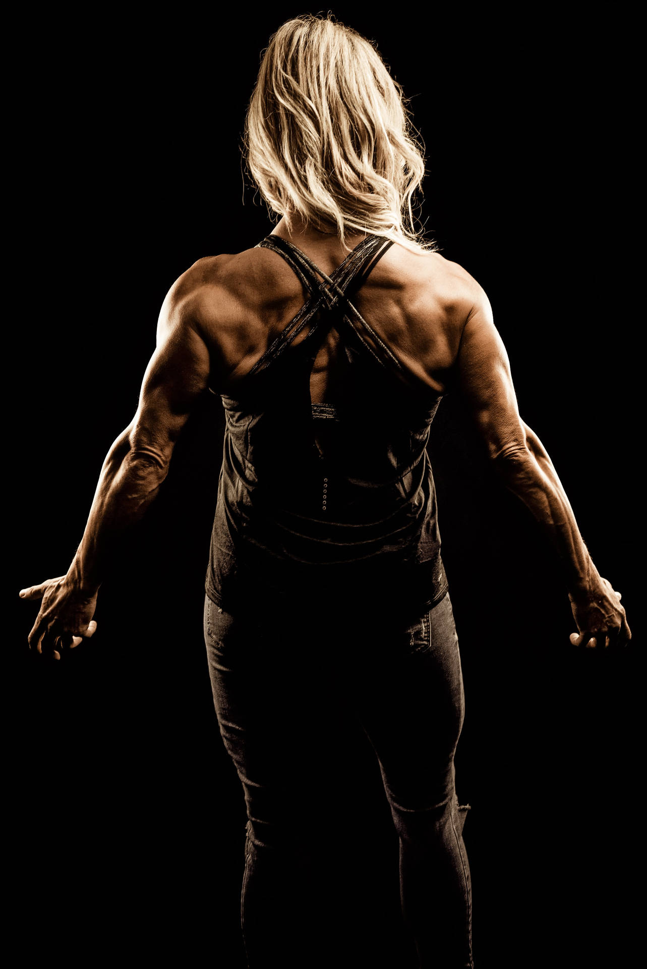 Back View Of Female Bodybuilders Hd Background