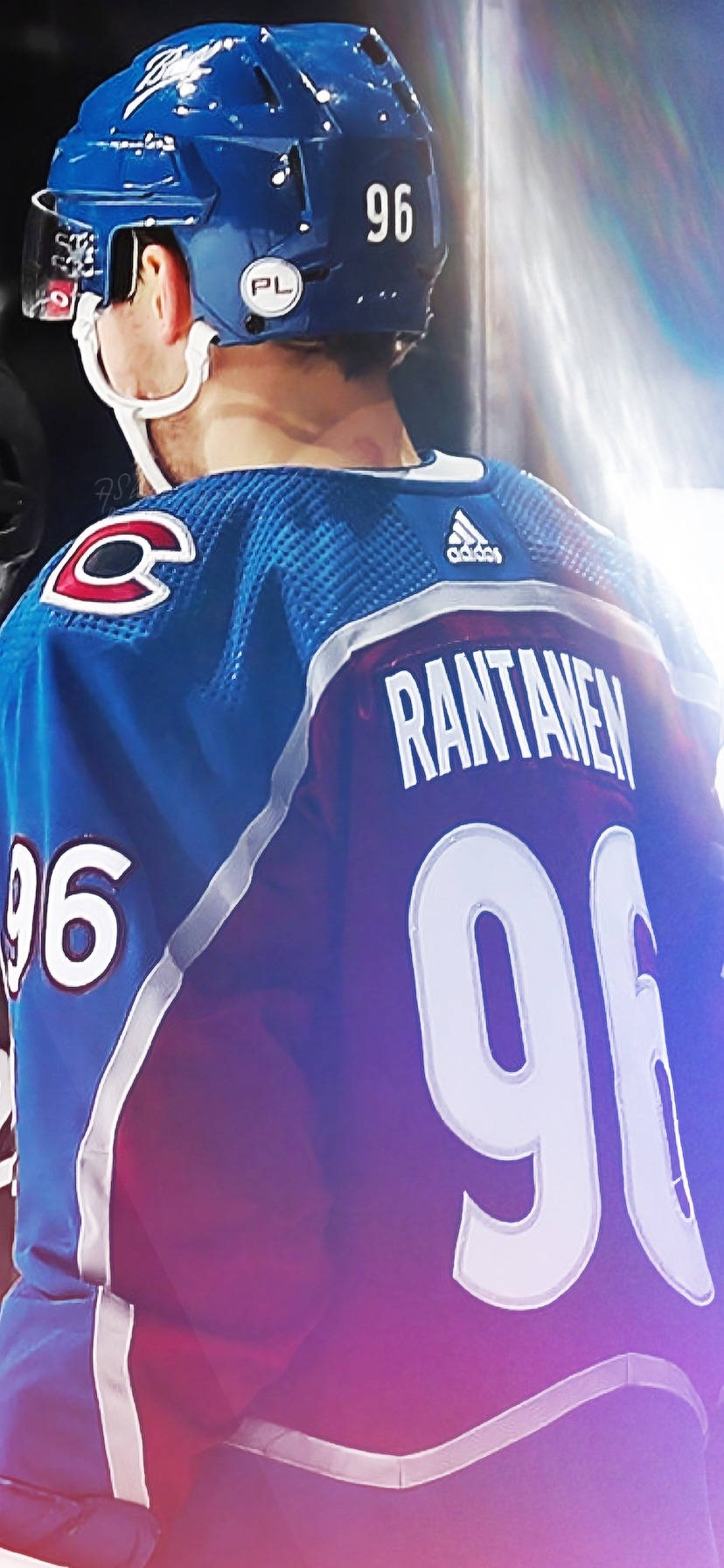 Back View Of Mikko Rantanen Showing Last Name And Jersey Number Background