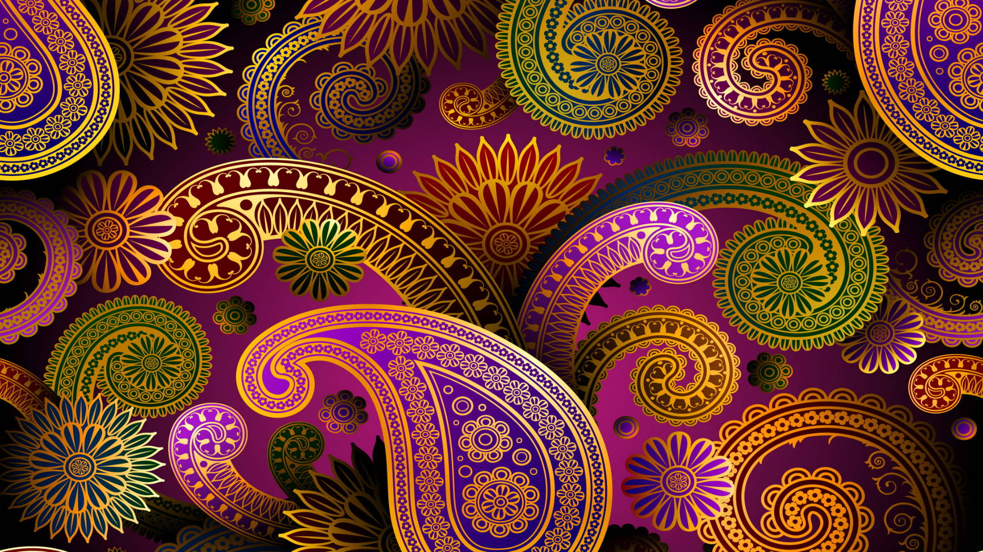 Backdrop With Paisley Patterns Background