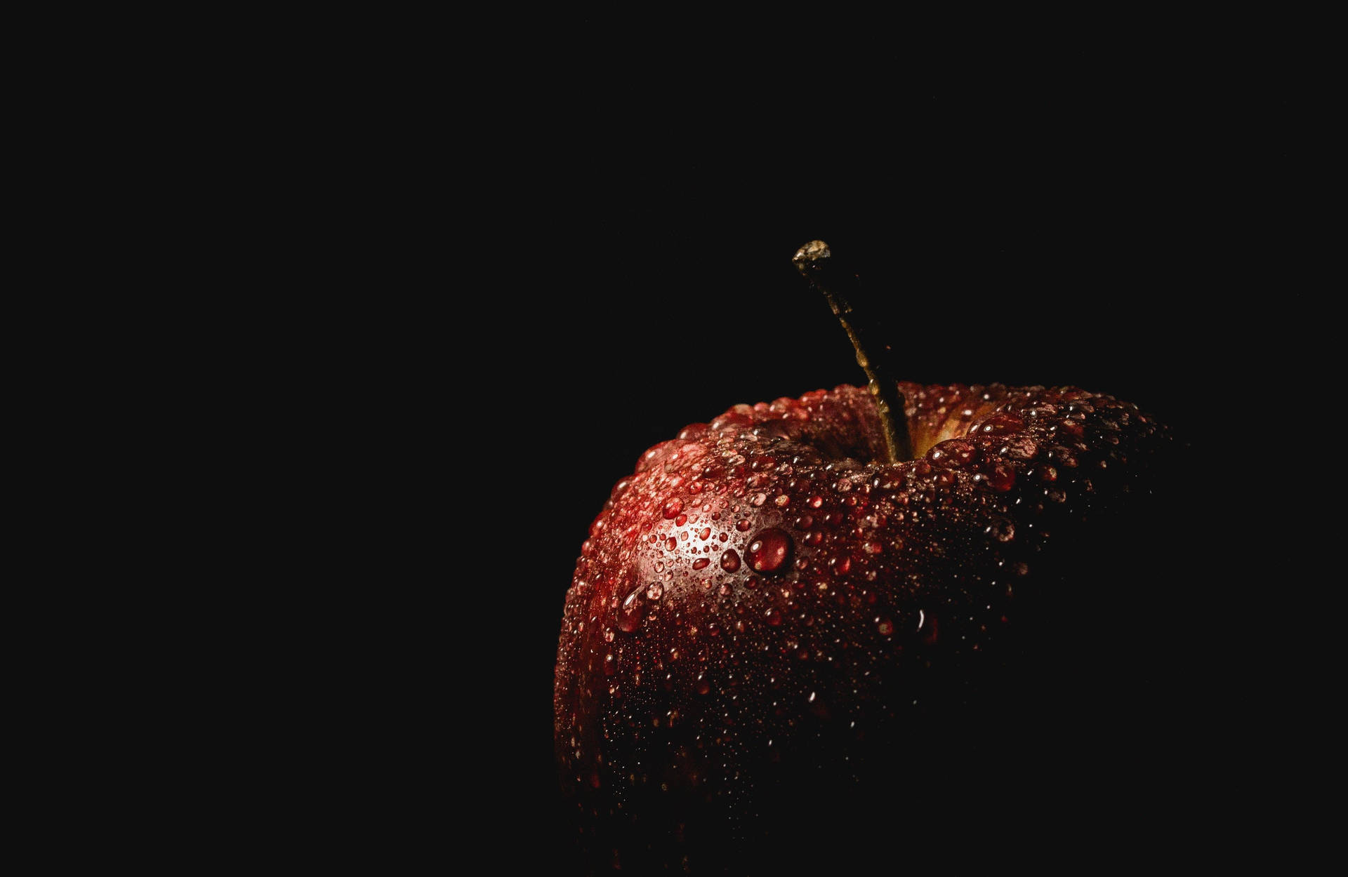 Background Black With Red Apple