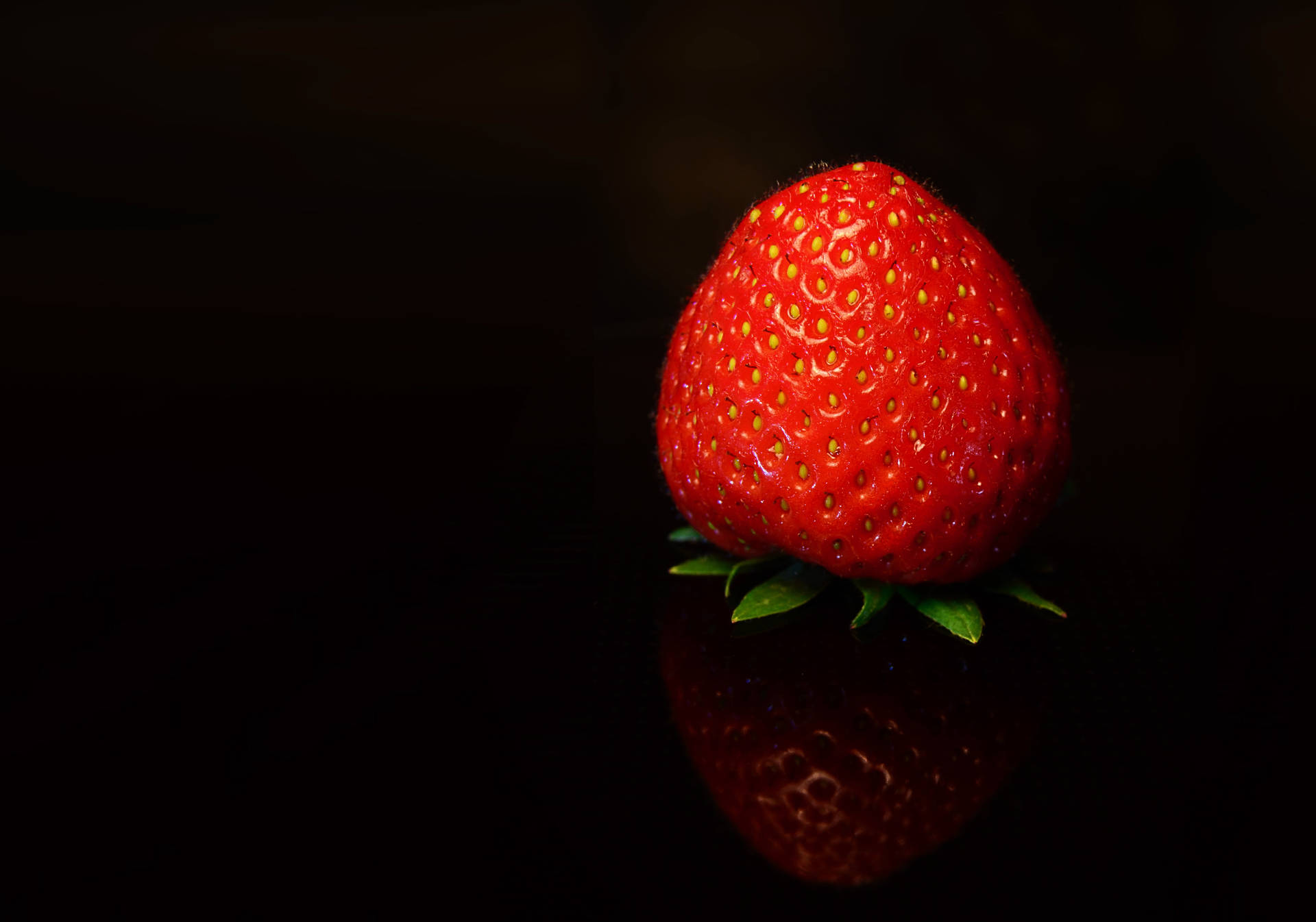 Background Black With Strawberry