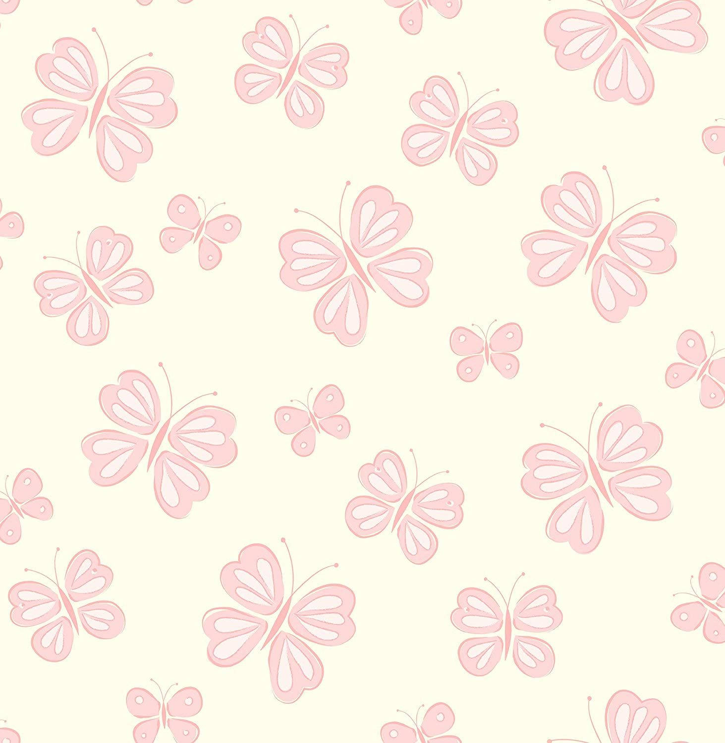 Background With Cute Pink Butterfly Design