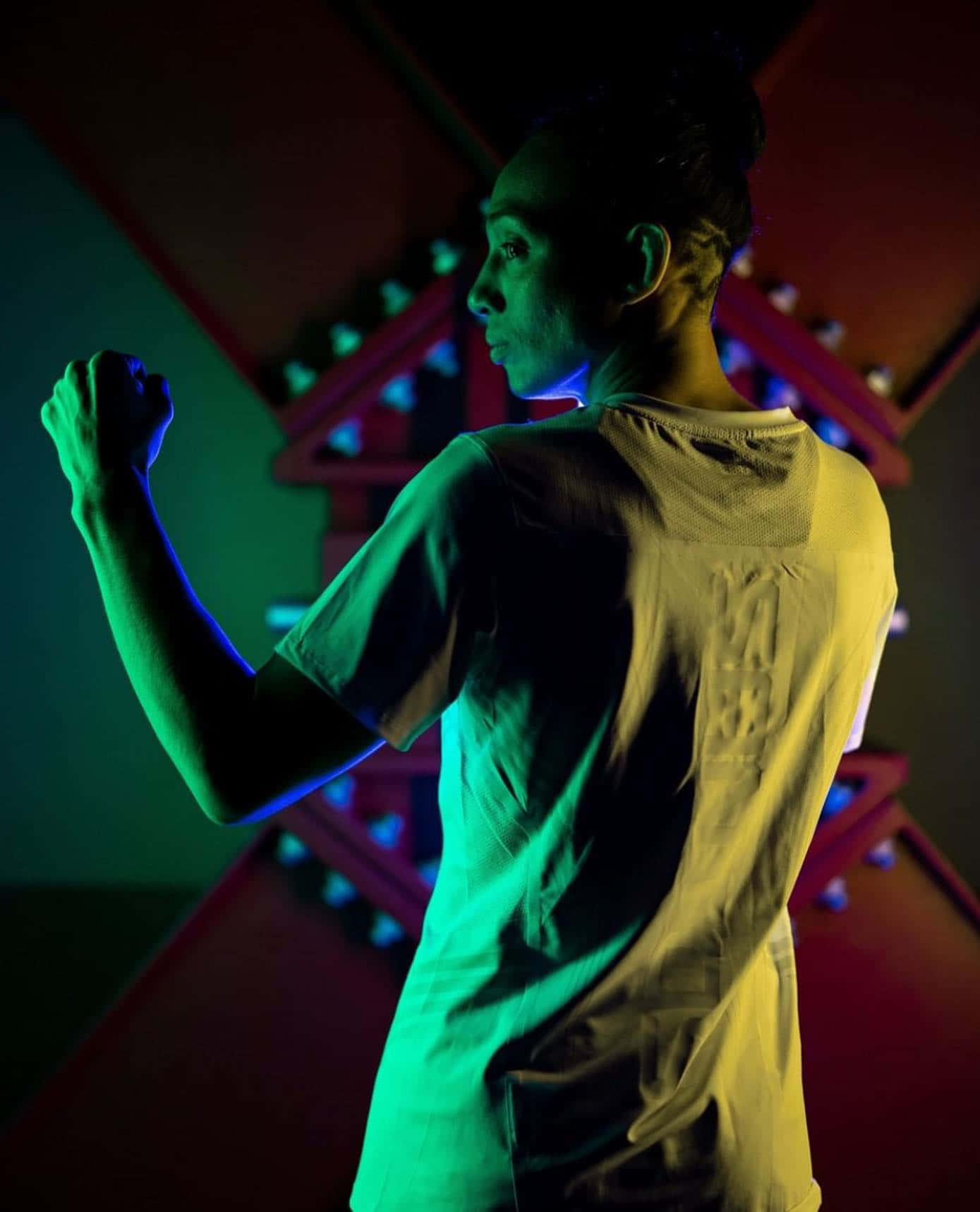 Backshot Of Taila Santos In Fighting Pose