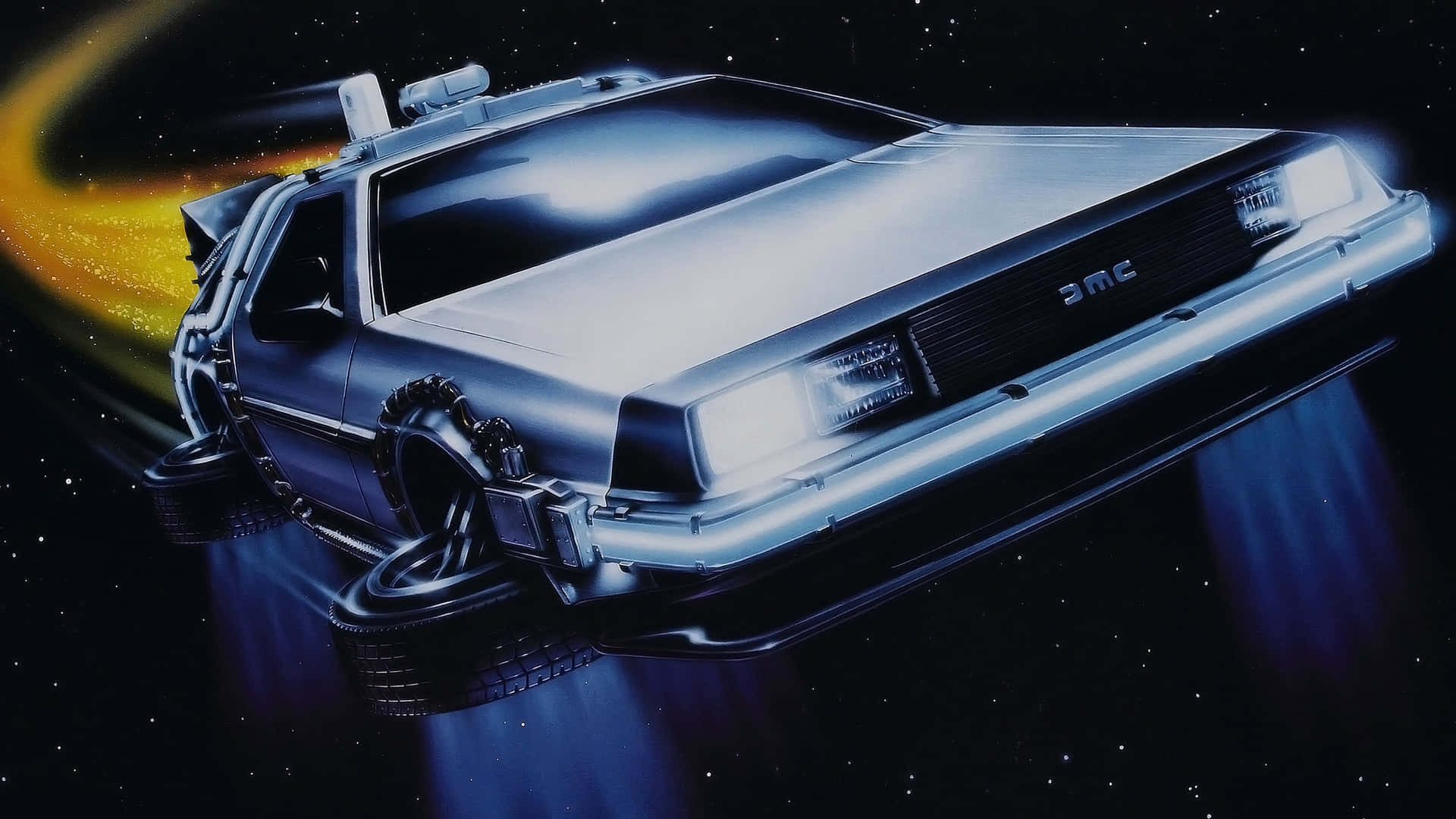 Backtothe Future De Lorean Space Time Travel Background