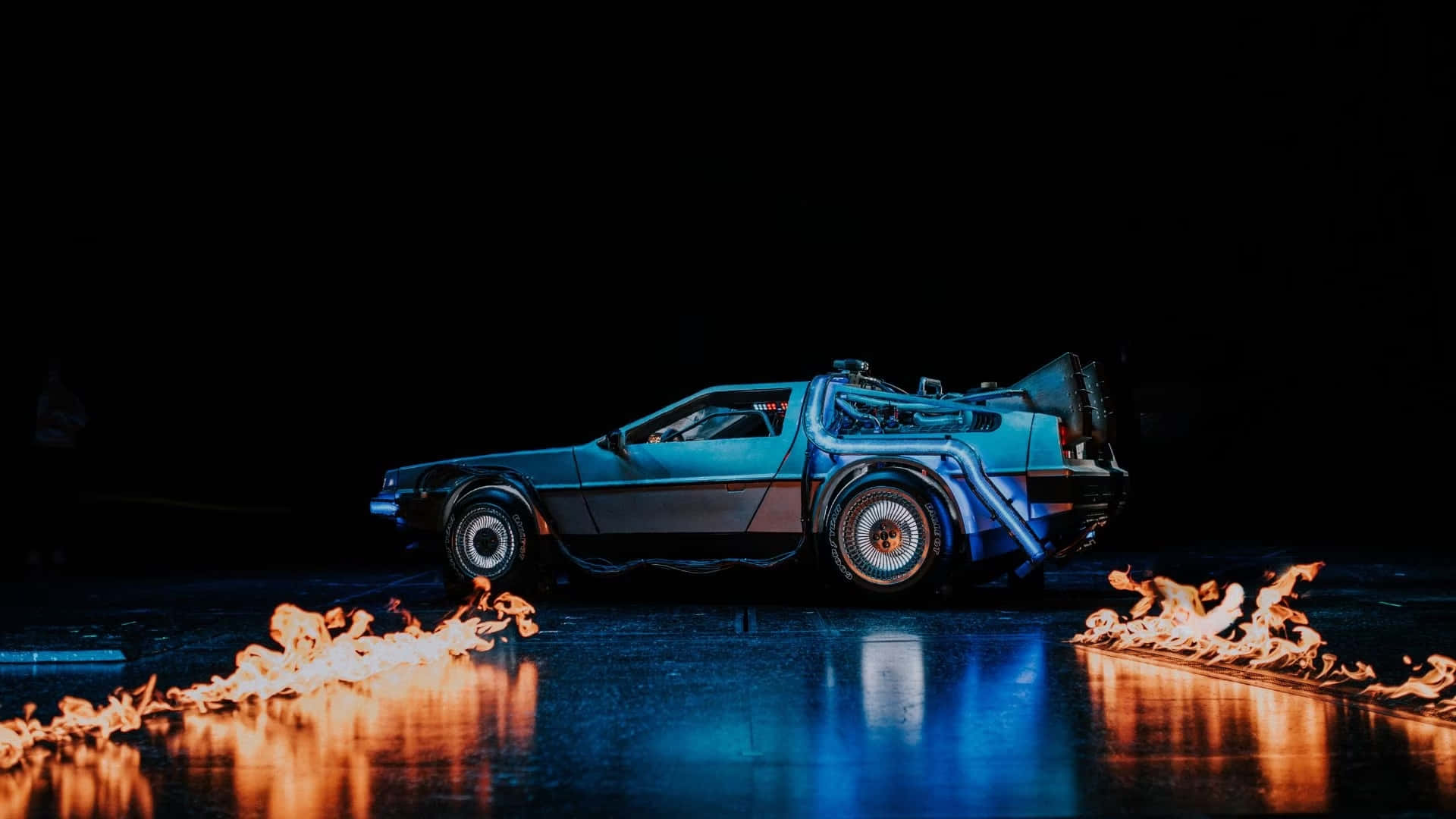 Backtothe Future De Lorean Time Machine Background