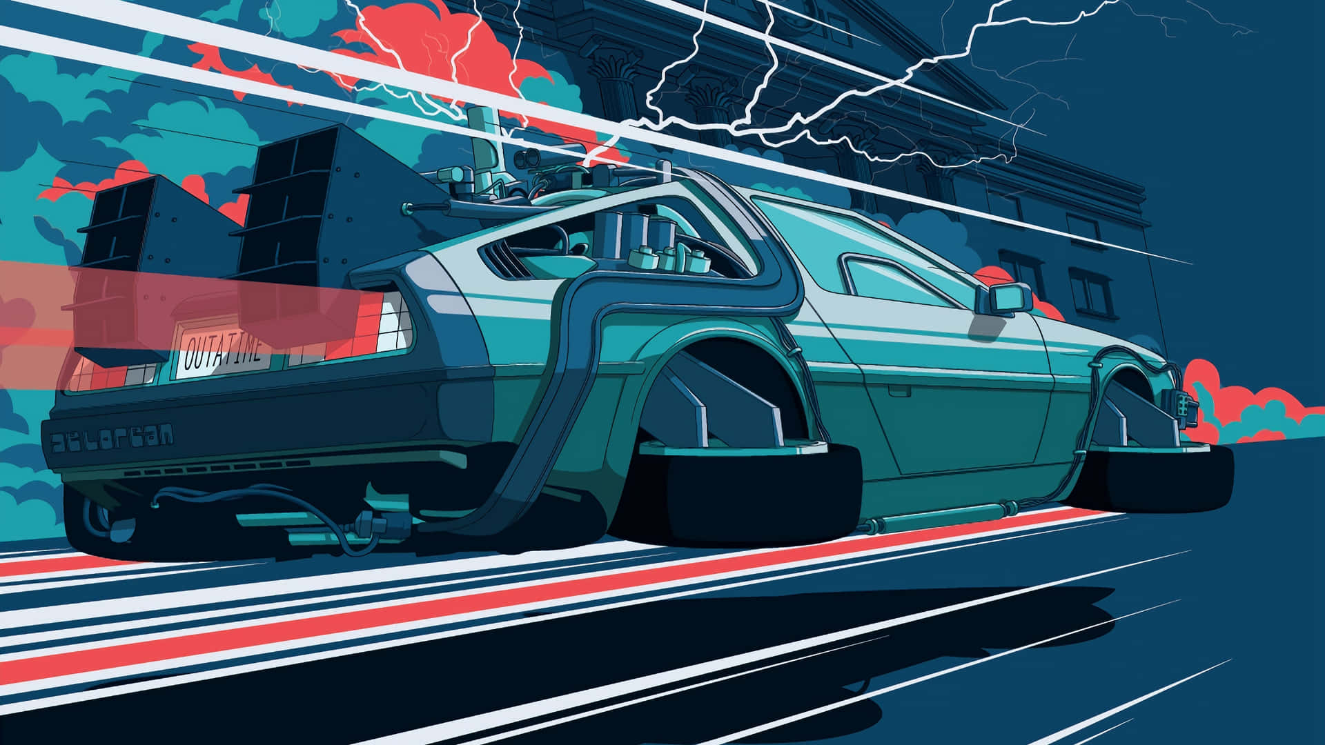 Backtothe Future Delorean Time Travel Background