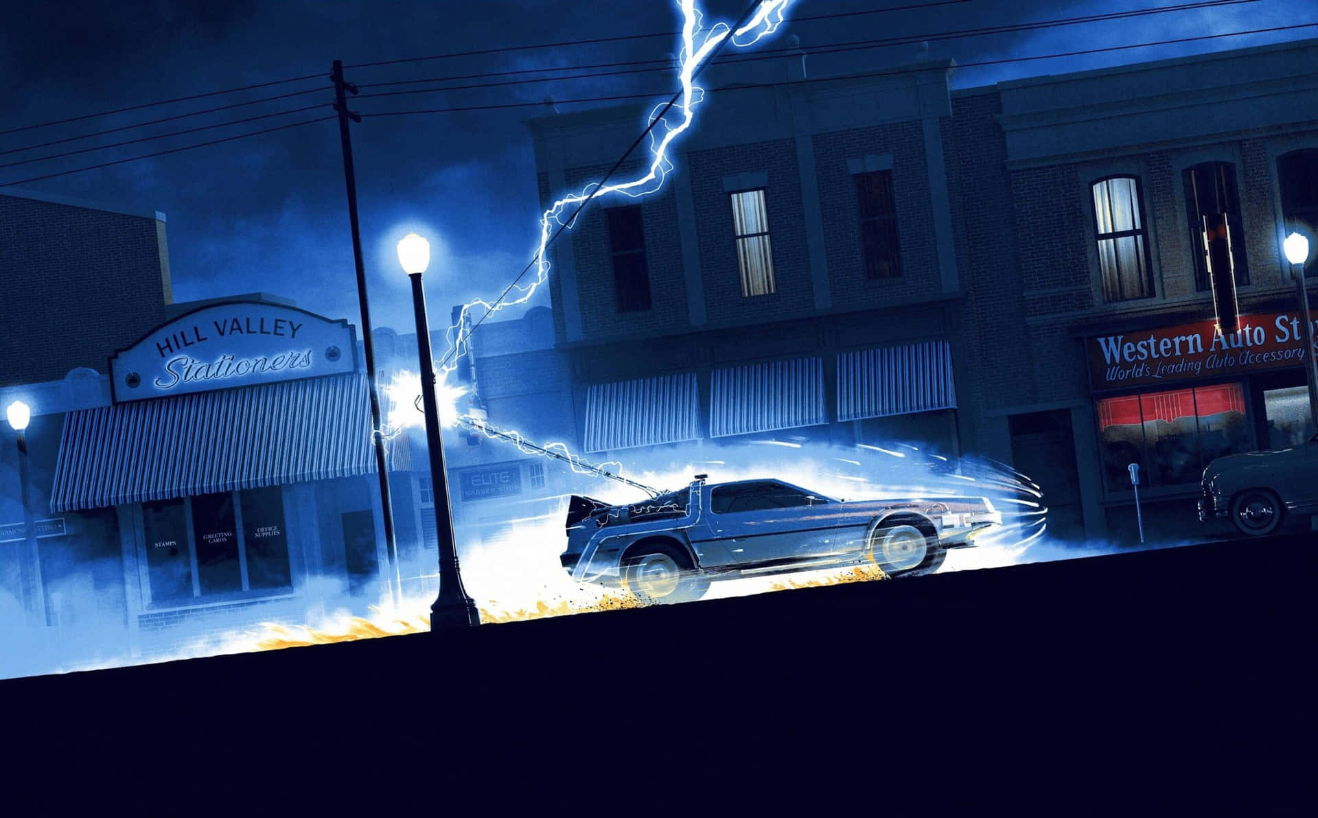 Backtothe Future Lightning Strike Background
