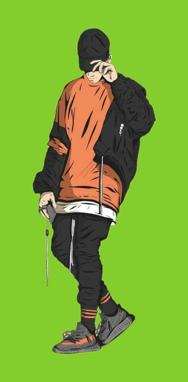 Bad Boy Anime Orange Jacket Background