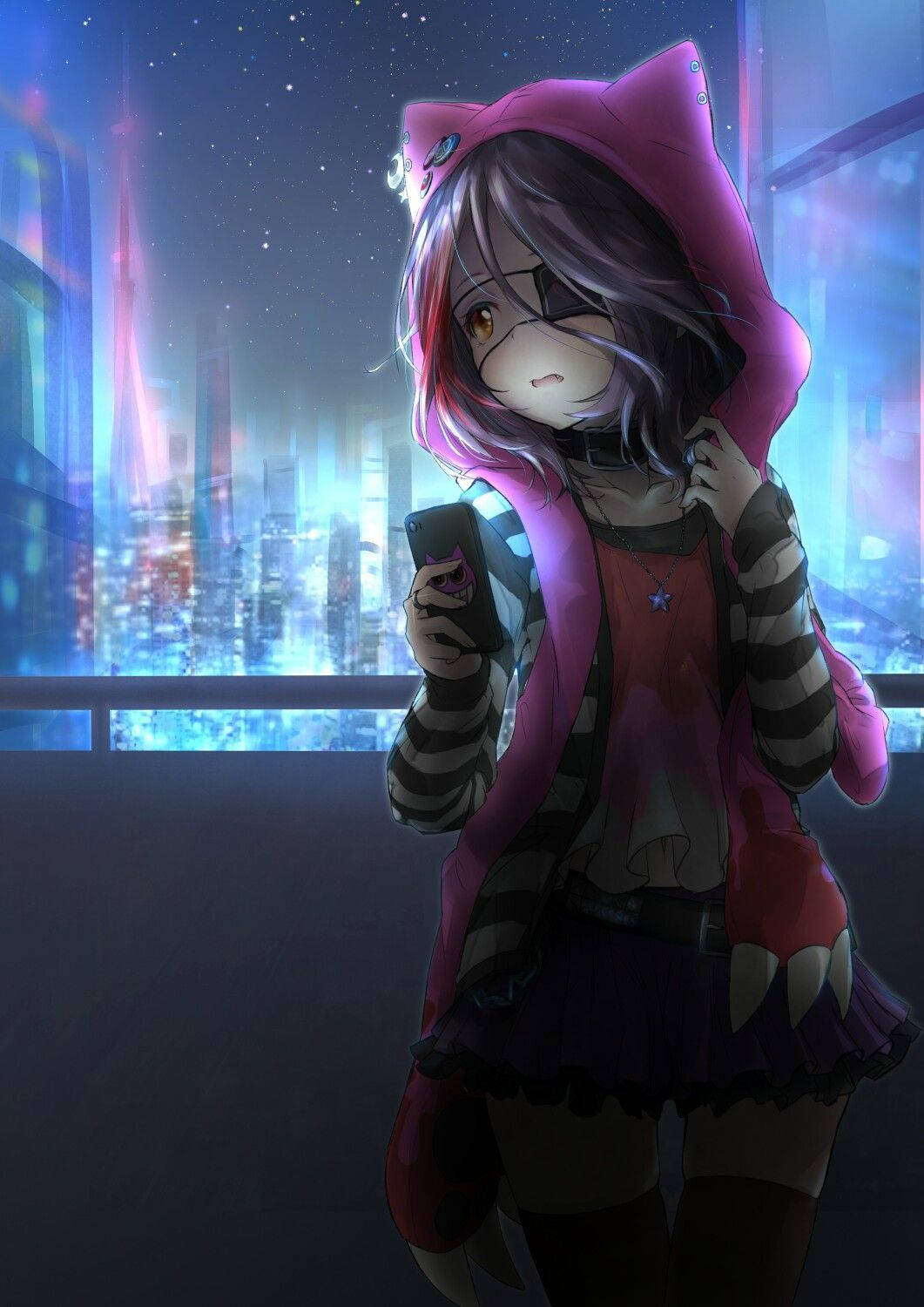 Bad Girl Anime Cat Clothing Background