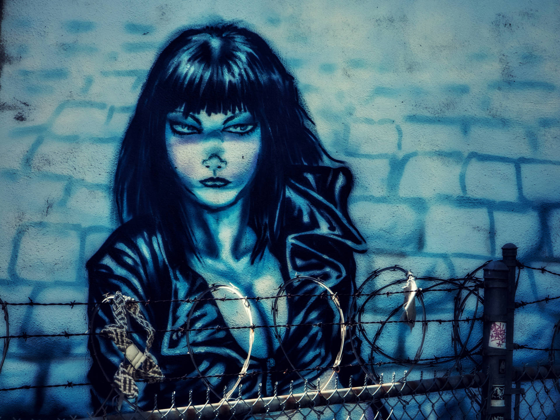 Bad Girl Street Painting Background