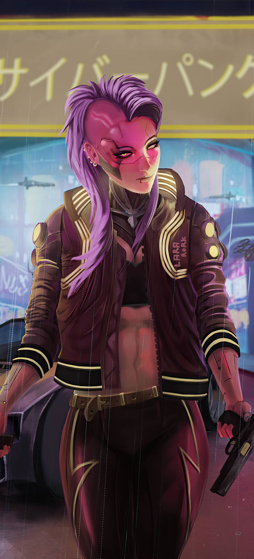 Bad Girl Undercut In Cyberpunk For Android Background