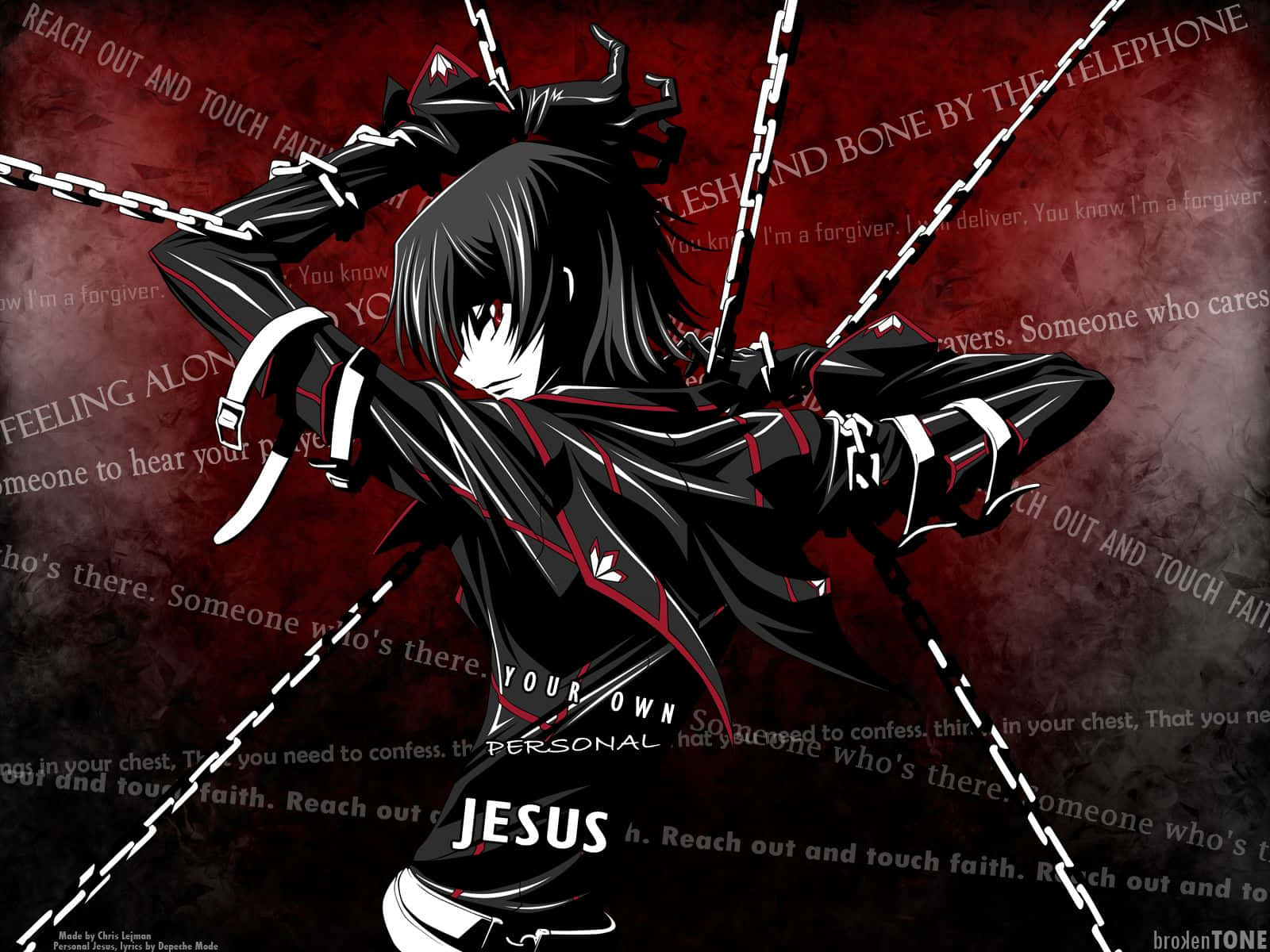 Badass Anime Lelouch Chain Tied Background