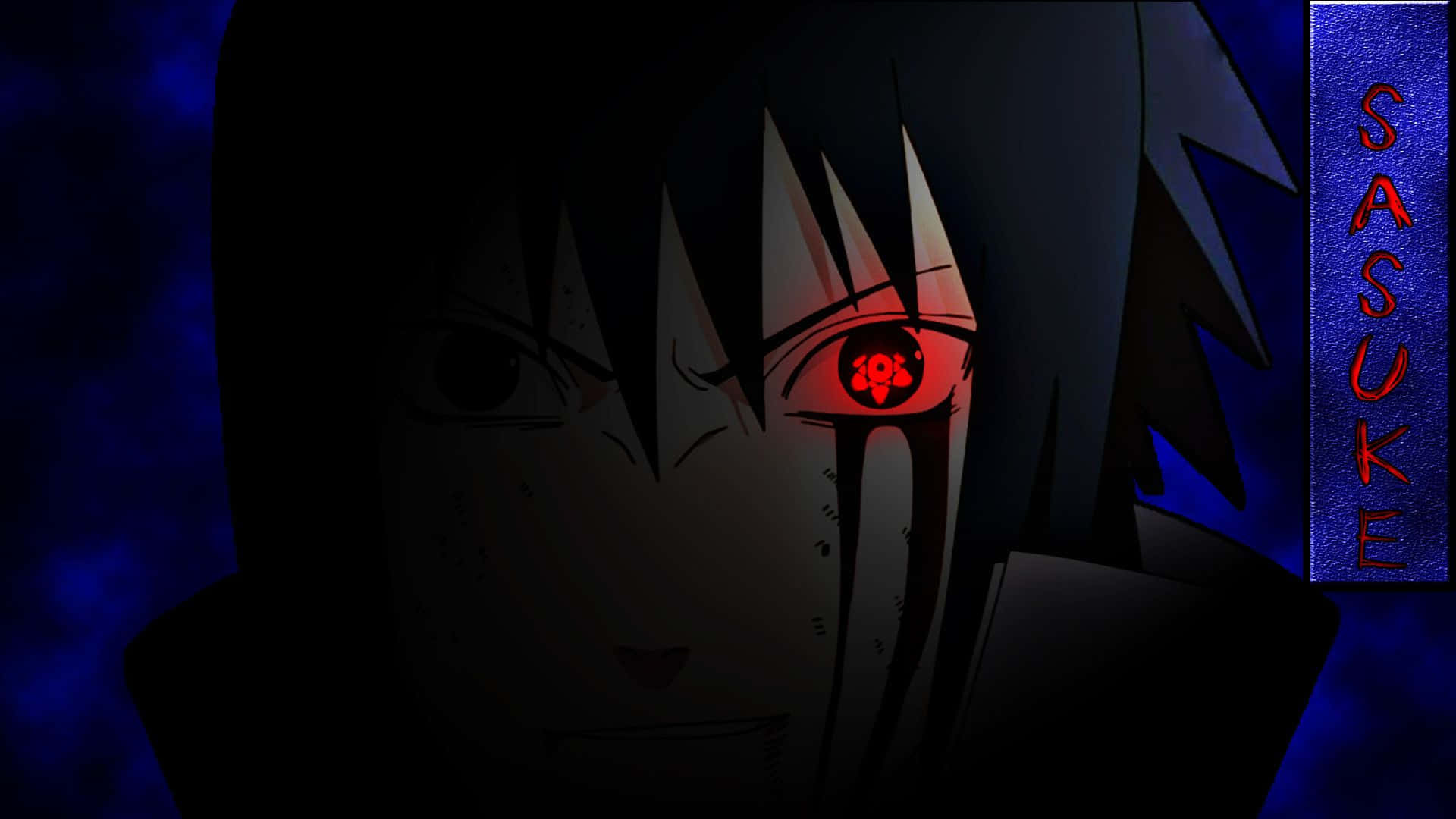 Badass Anime Sharingan Of Sasuke Background